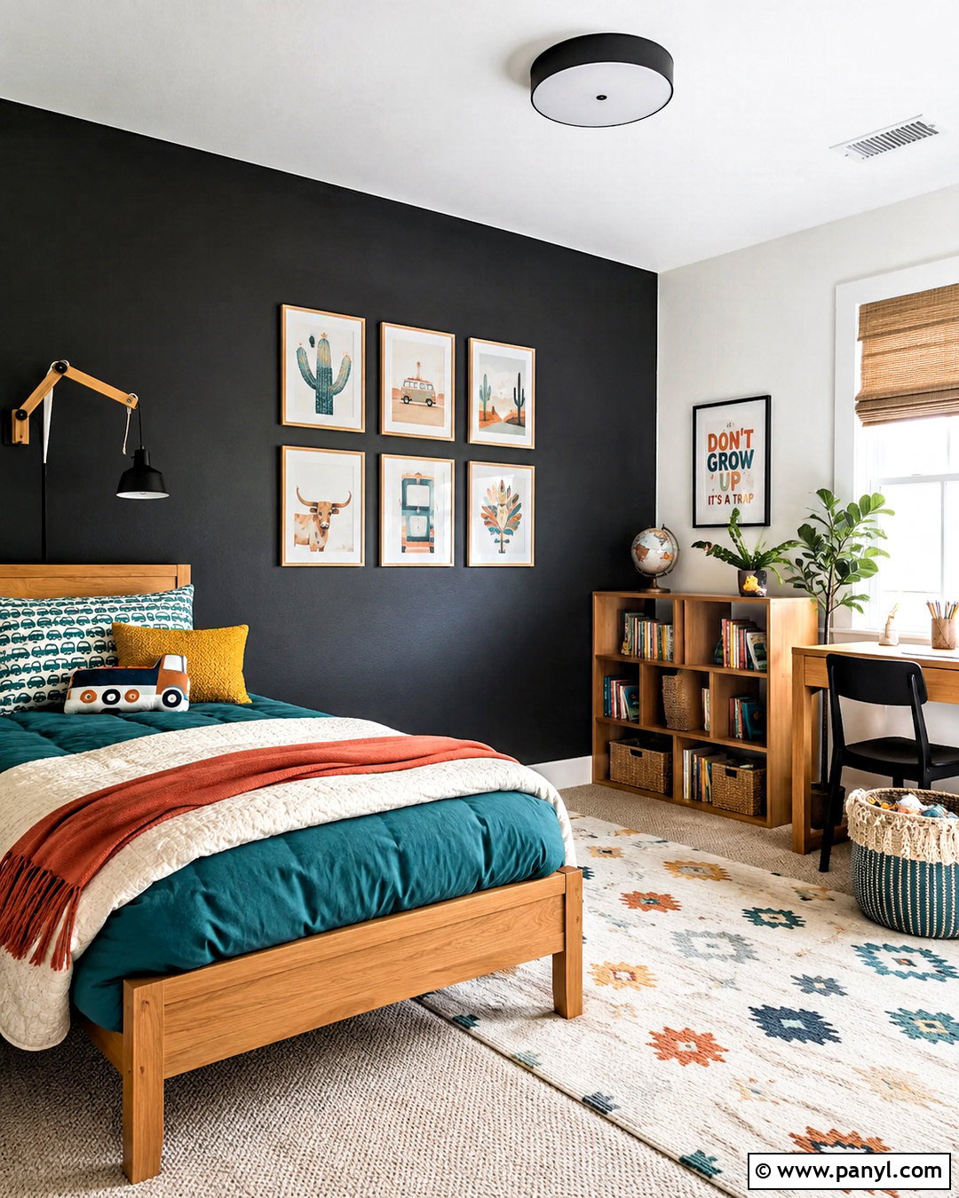 Black Kids Bedroom Wall - 40 Black Painted Walls