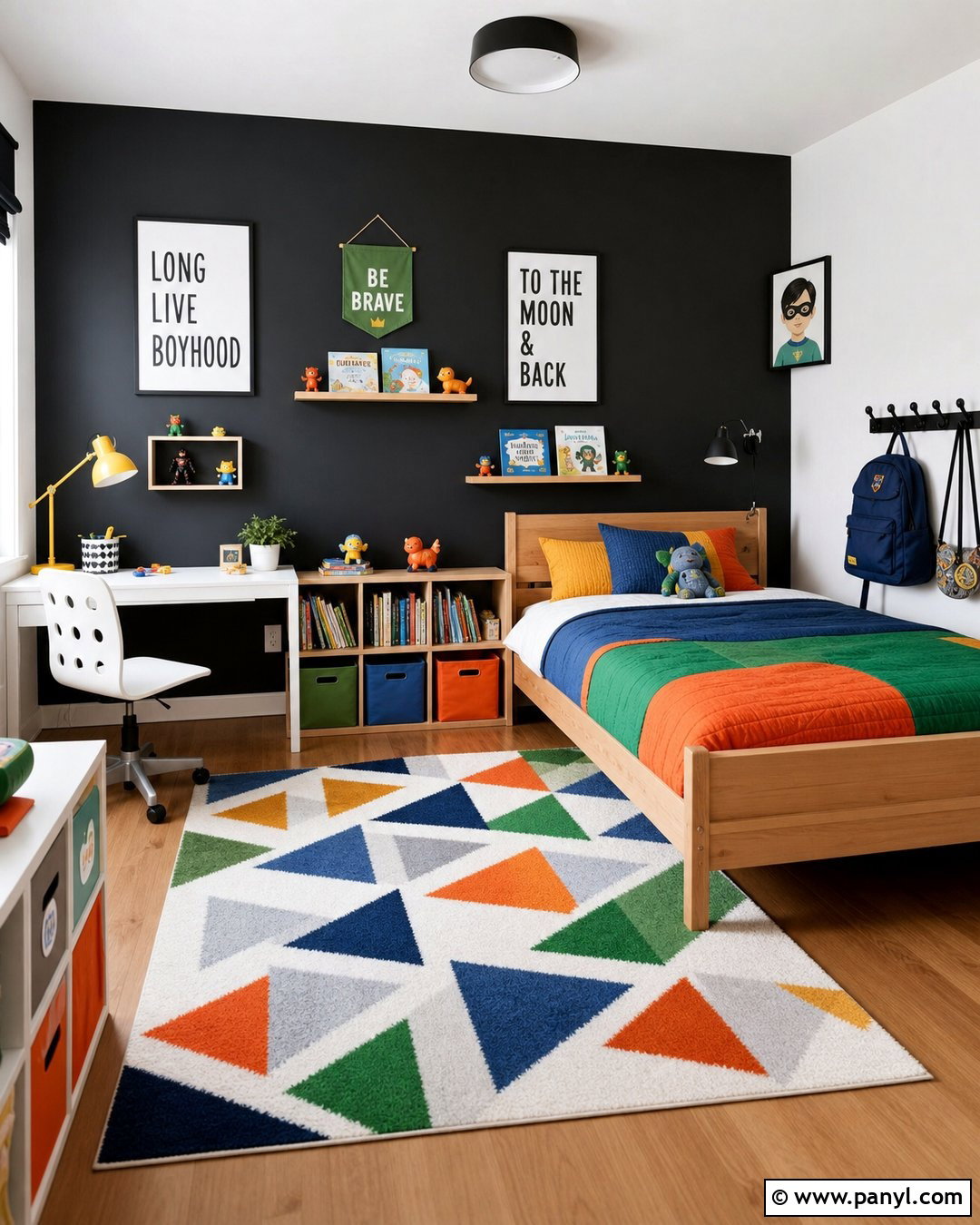 Black Kids Bedroom Wall - 20 Painting One Wall Black Ideas