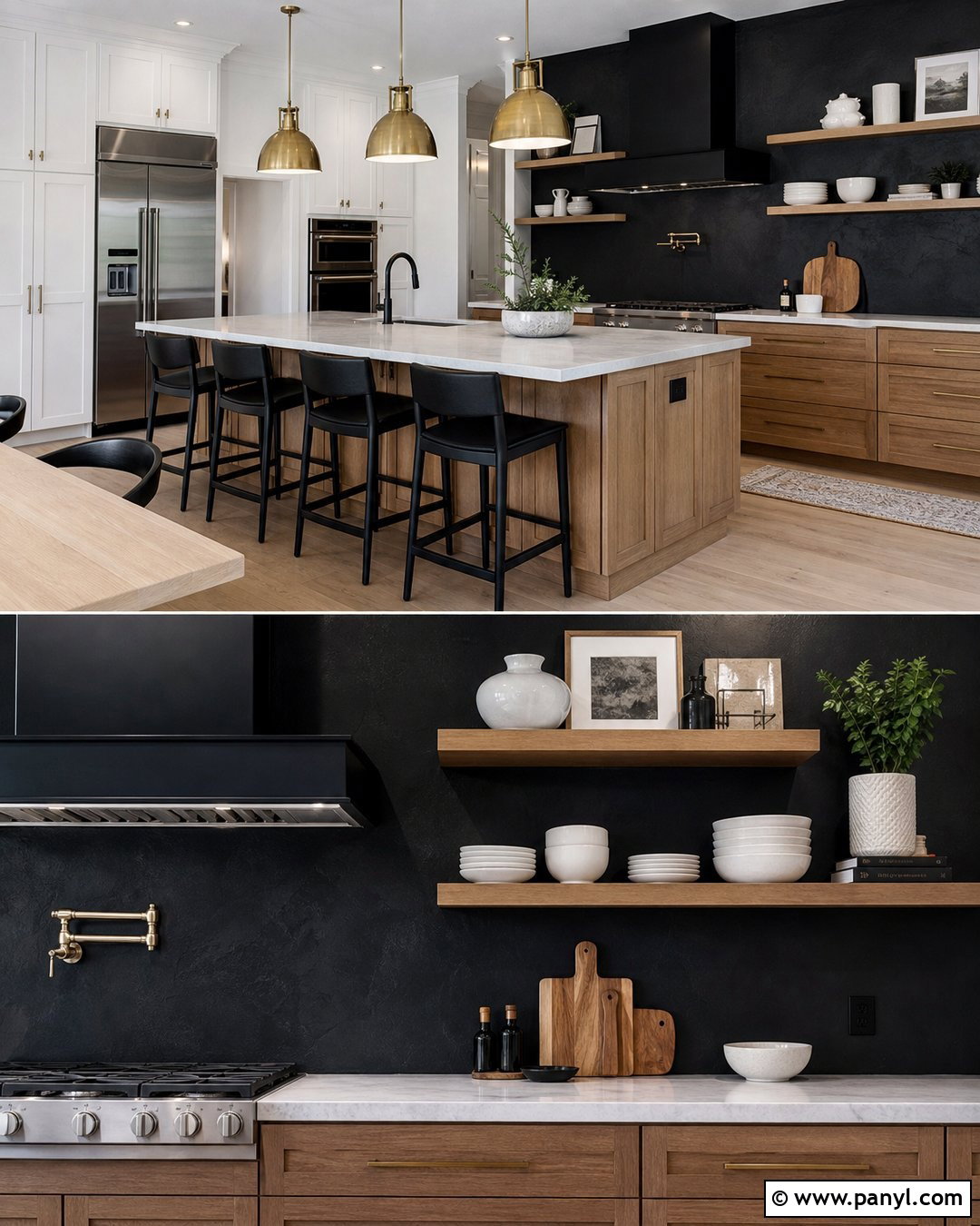 Black Kitchen Accent Wall - 30 dark accent walls