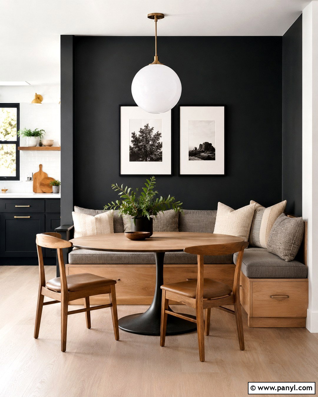 Black Kitchen Breakfast Nook Accent Wall - 20 Black And Gray Accent Wall Ideas