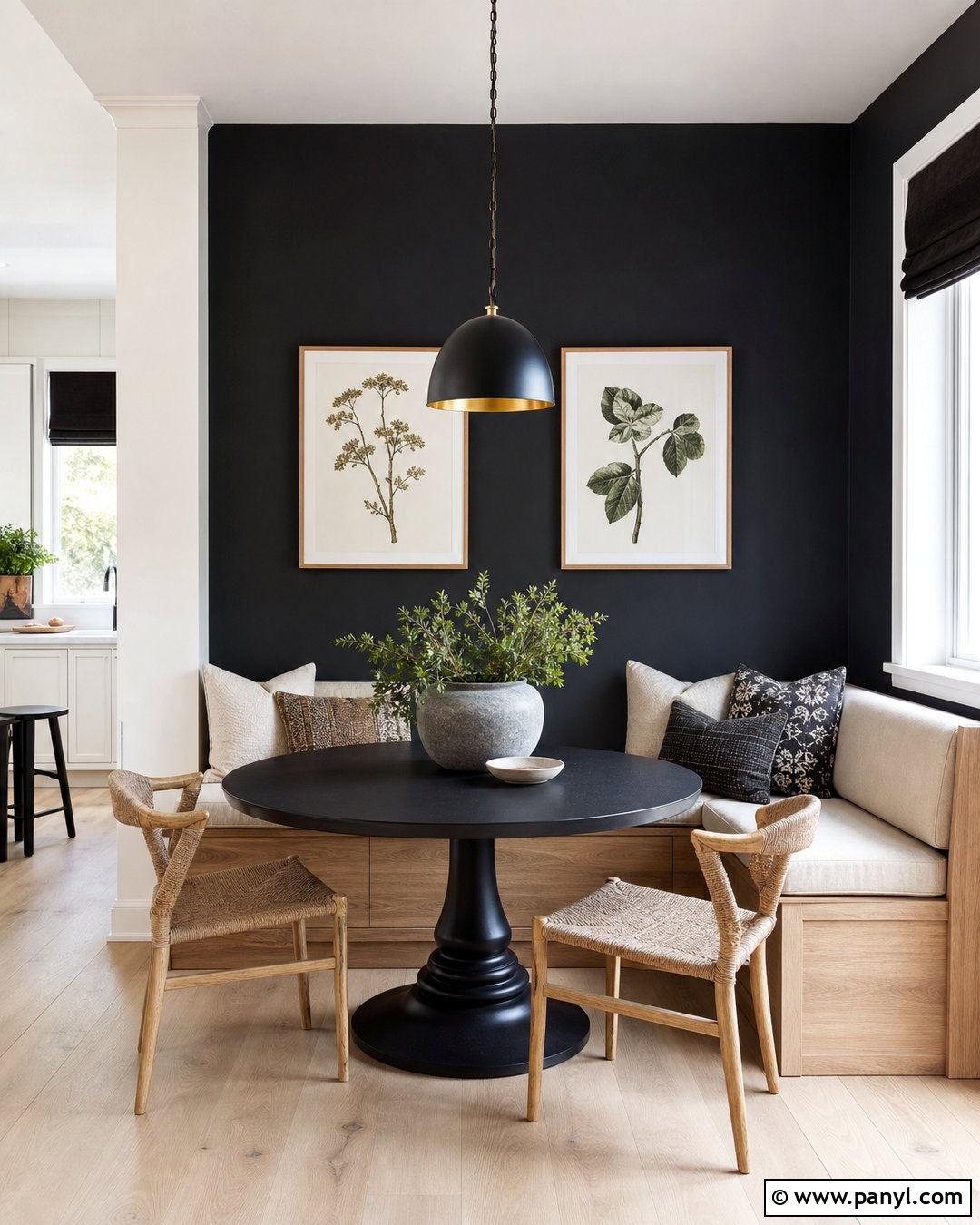 Black Kitchen Breakfast Nook Wall - 20 Painting One Wall Black Ideas