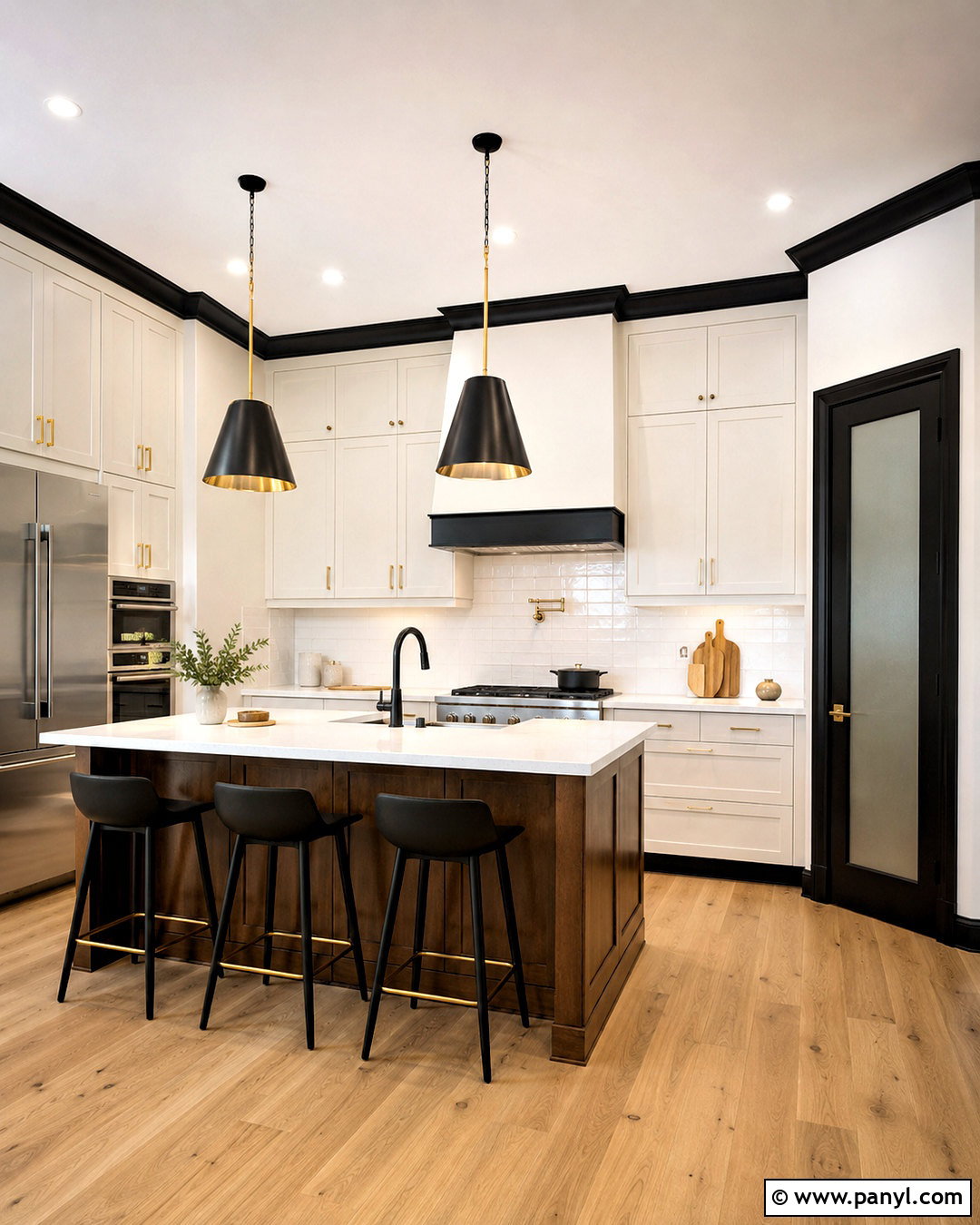 Black Kitchen Cabinet Molding - 20 black moldings and trim ideas