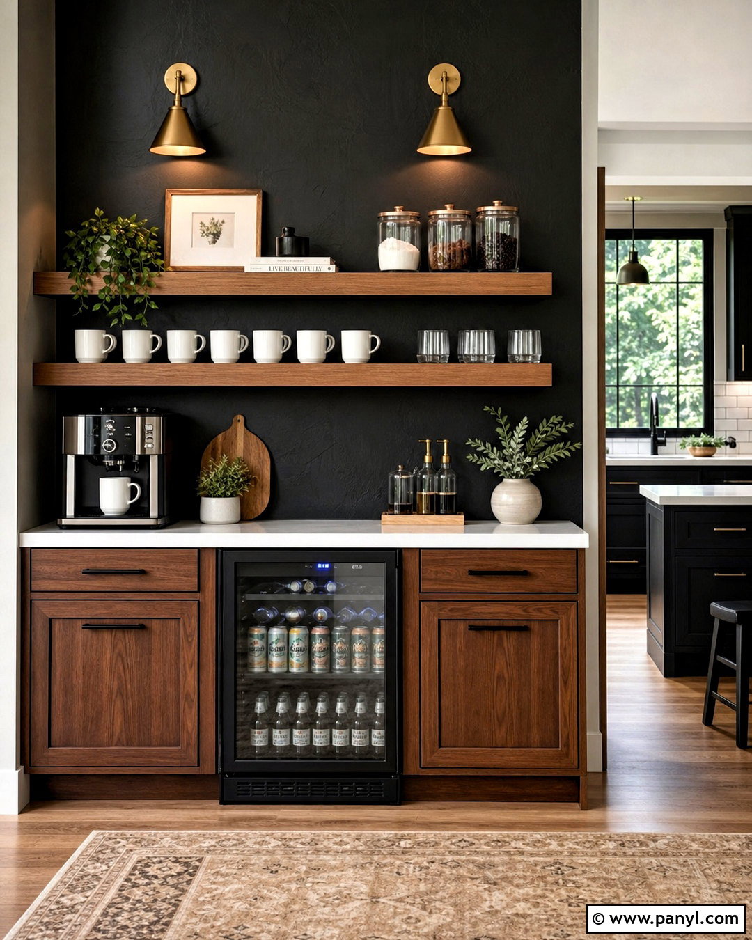 Black Kitchen Coffee Station Wall - 20 black kitchen wall ideas