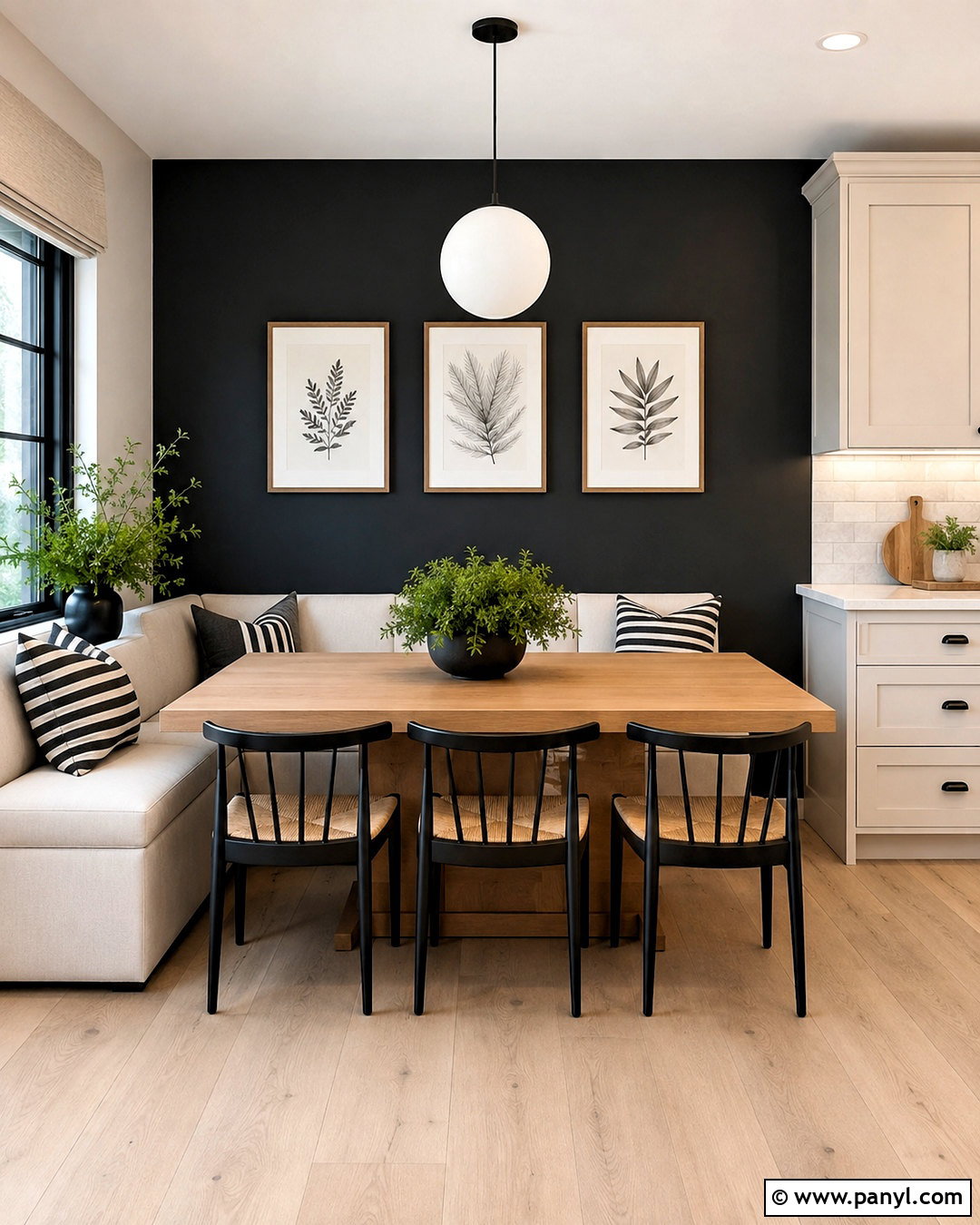 Black Kitchen Dining Nook Wall - 20 black wall decor ideas