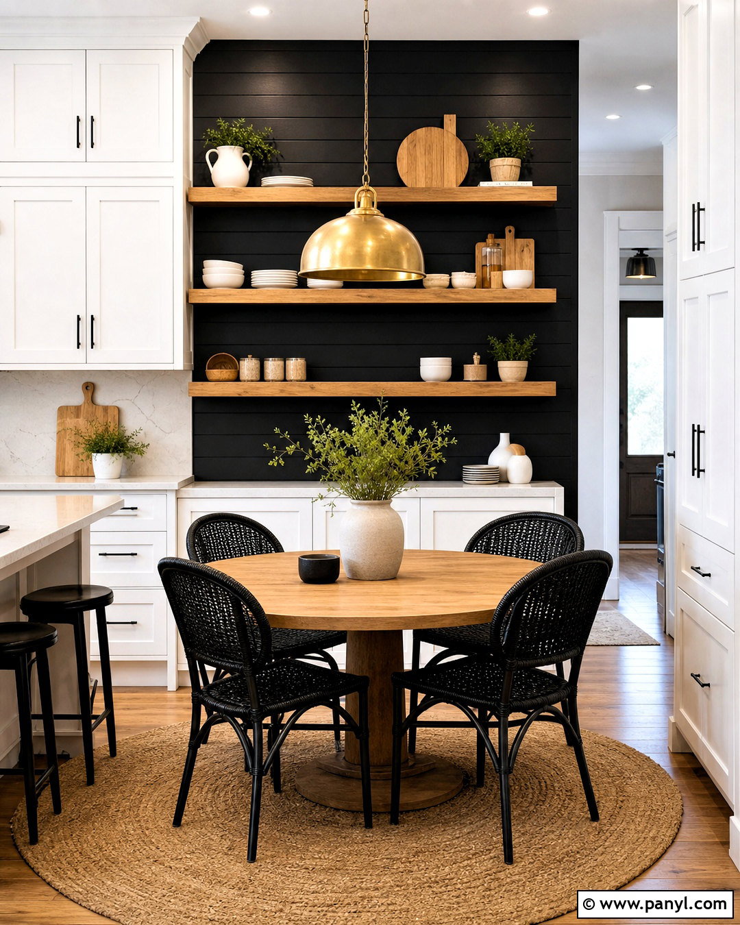 Black Kitchen Feature Wall - 20 dark feature wall ideas