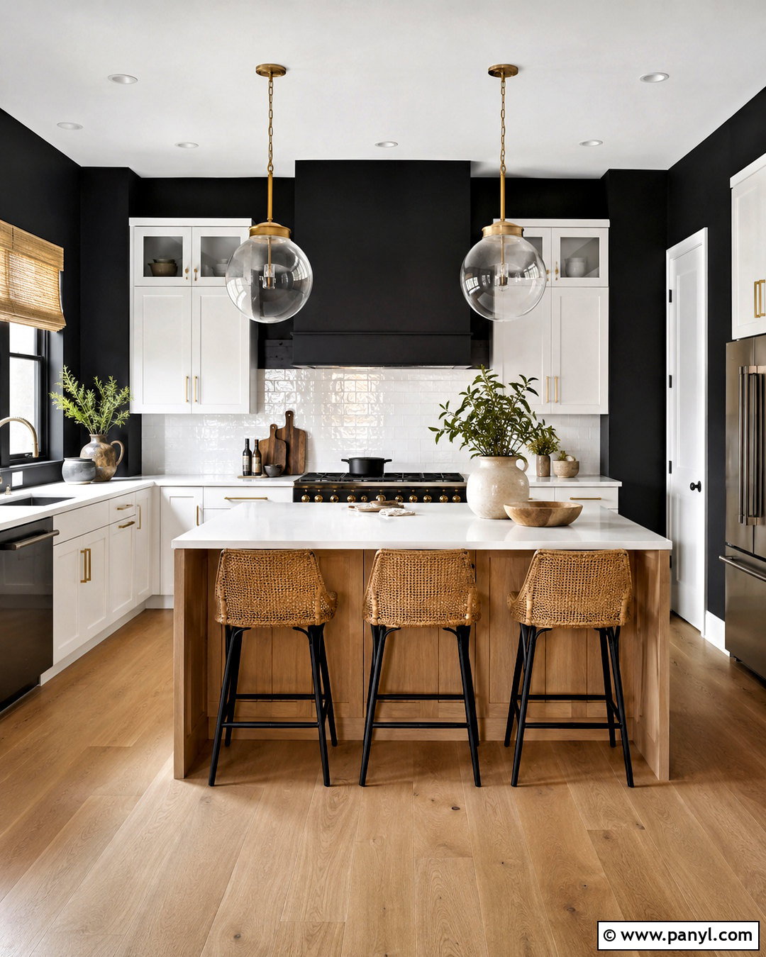 Black Kitchen Walls - 40 Kitchen Wall Colors With White Cabinets