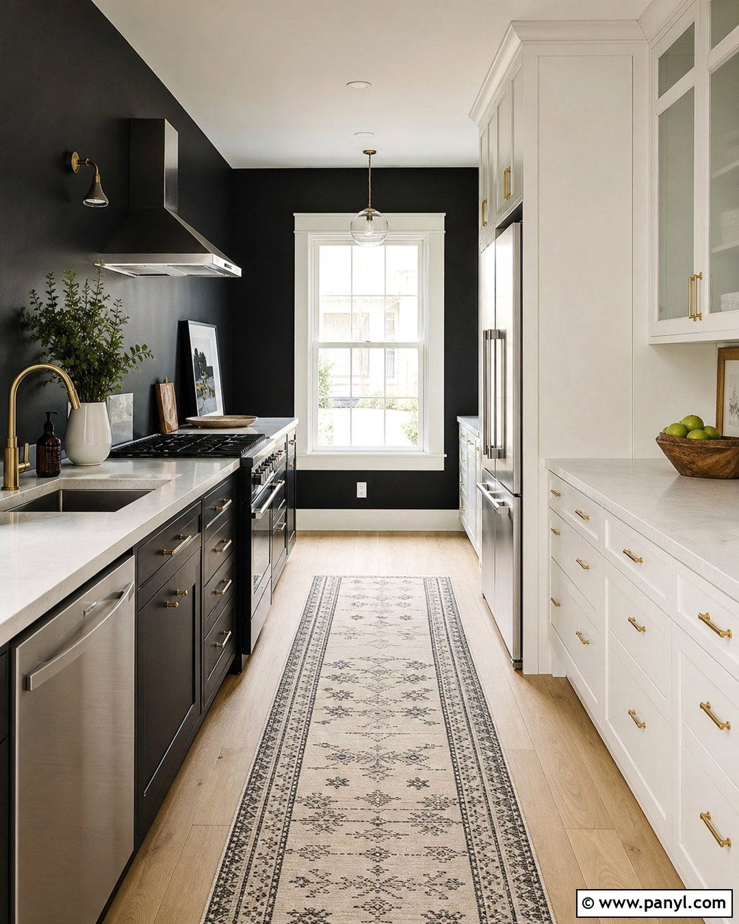 Black Kitchen Walls In A Galley Kitchen - 30 black walls kitchen ideas