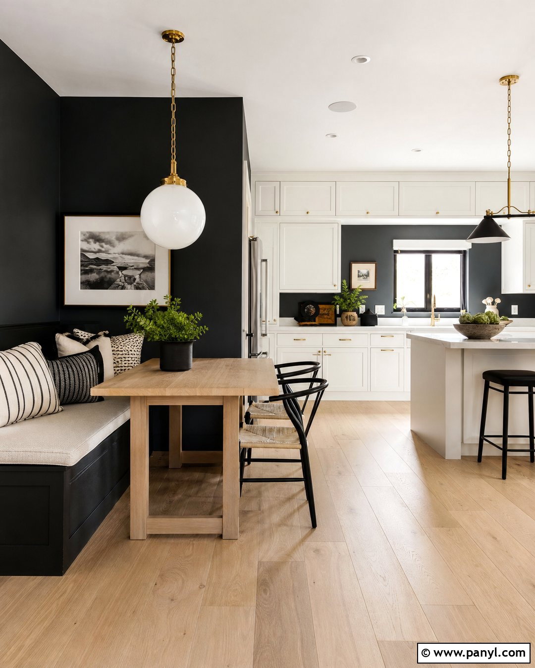 Black Kitchen Walls With A Dining Nook - 30 black walls kitchen ideas