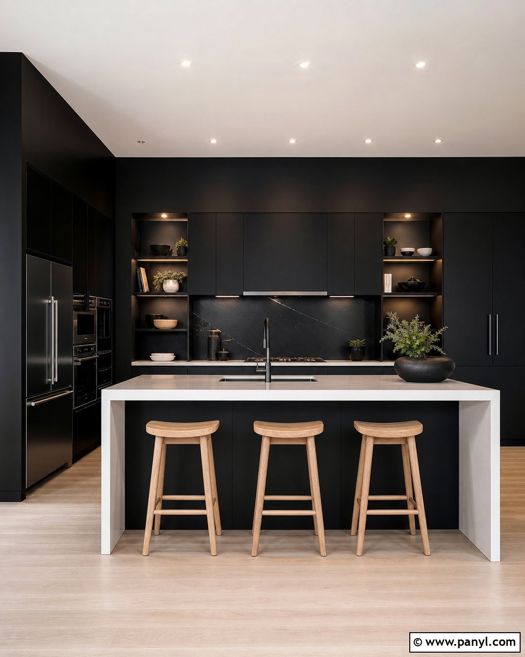 Black Kitchen Walls With Black Cabinets - 30 black walls kitchen ideas