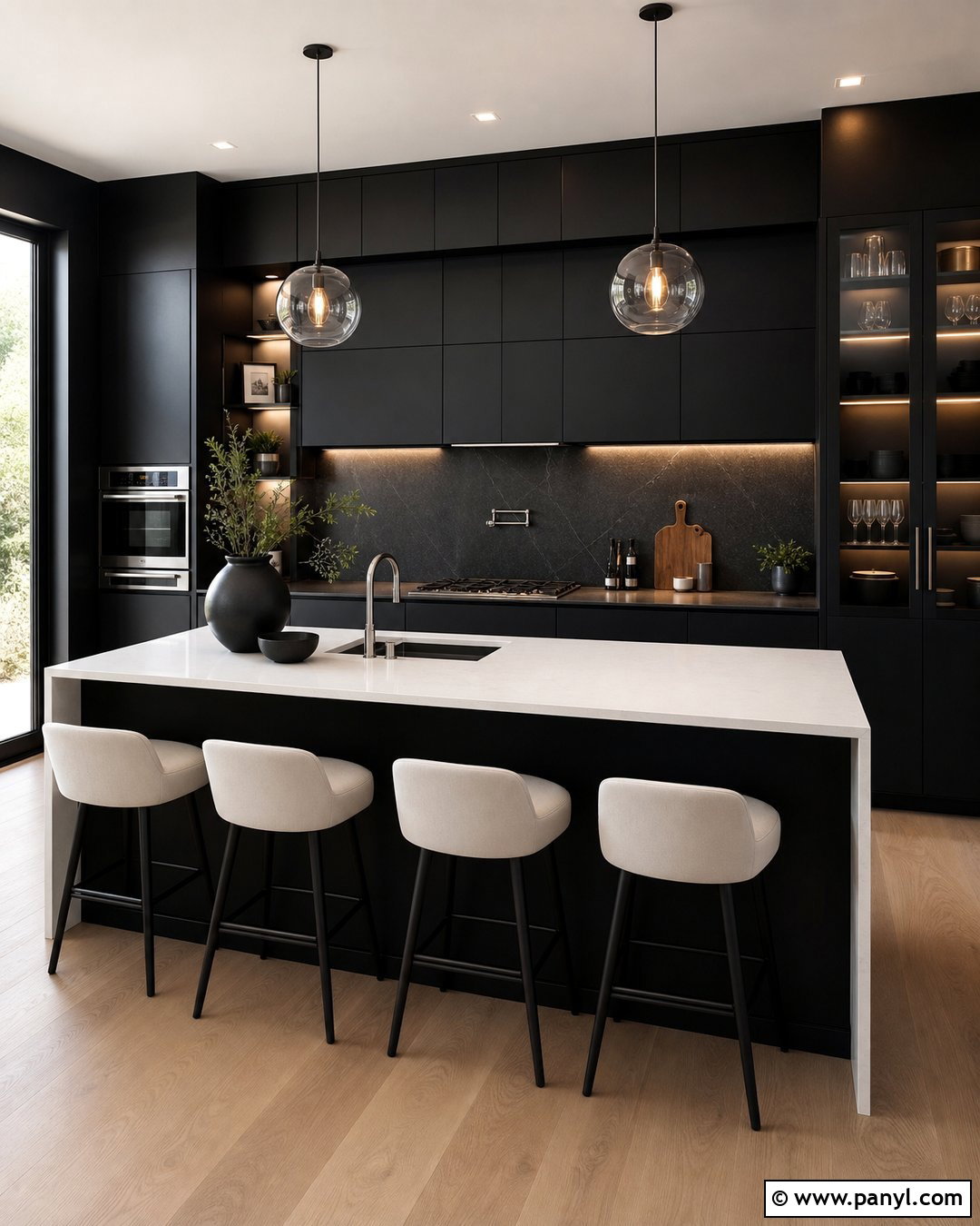 Black Kitchen Walls With Black Cabinets - 20 Contemporary Kitchen Black Walls