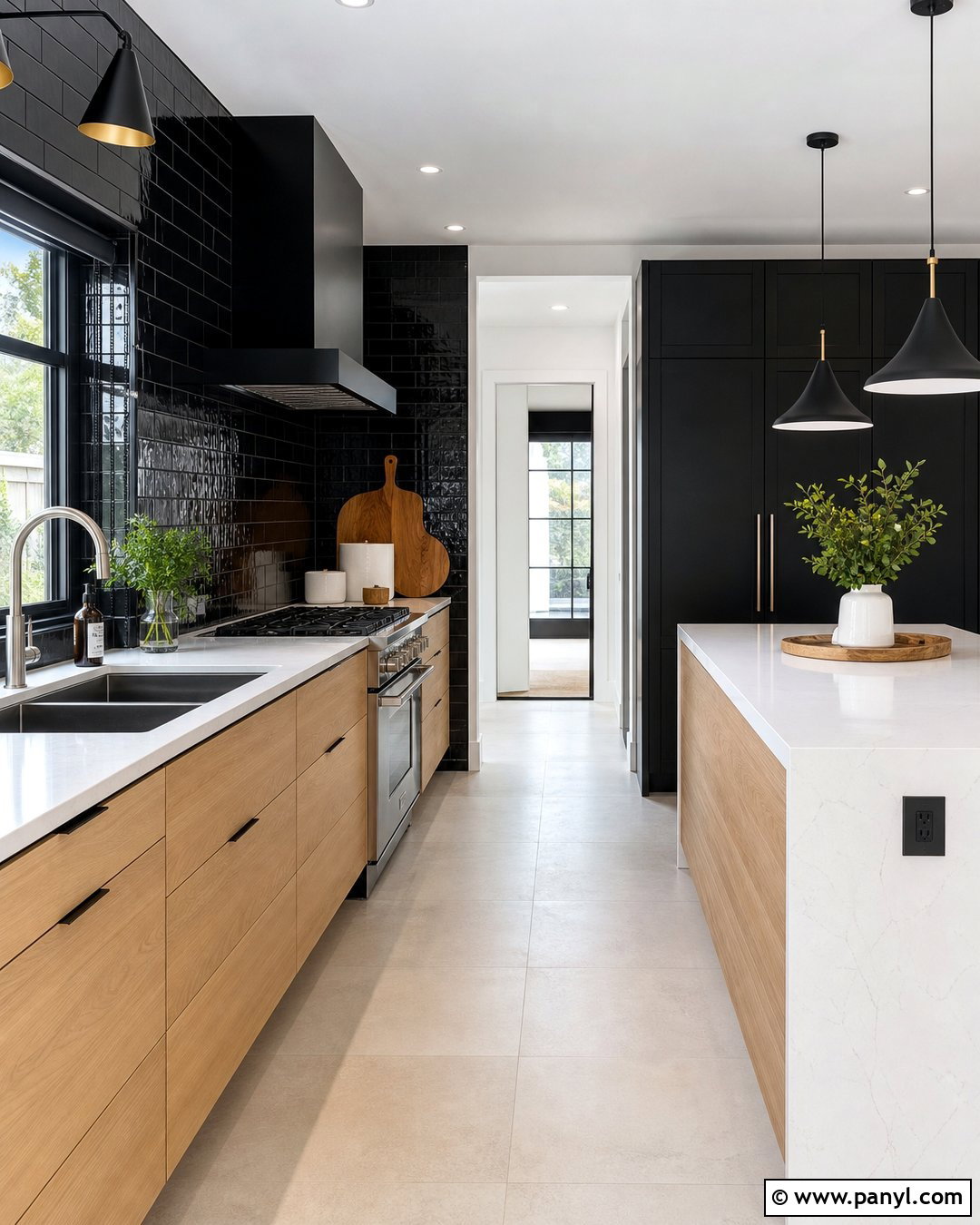 Black Kitchen Walls With Black Tile - 30 black walls kitchen ideas