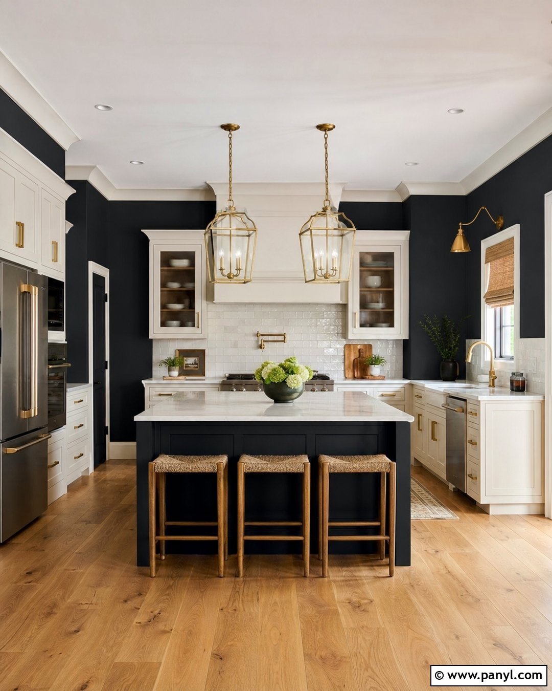 Black Kitchen Walls With Cream Cabinets - 30 black walls kitchen ideas