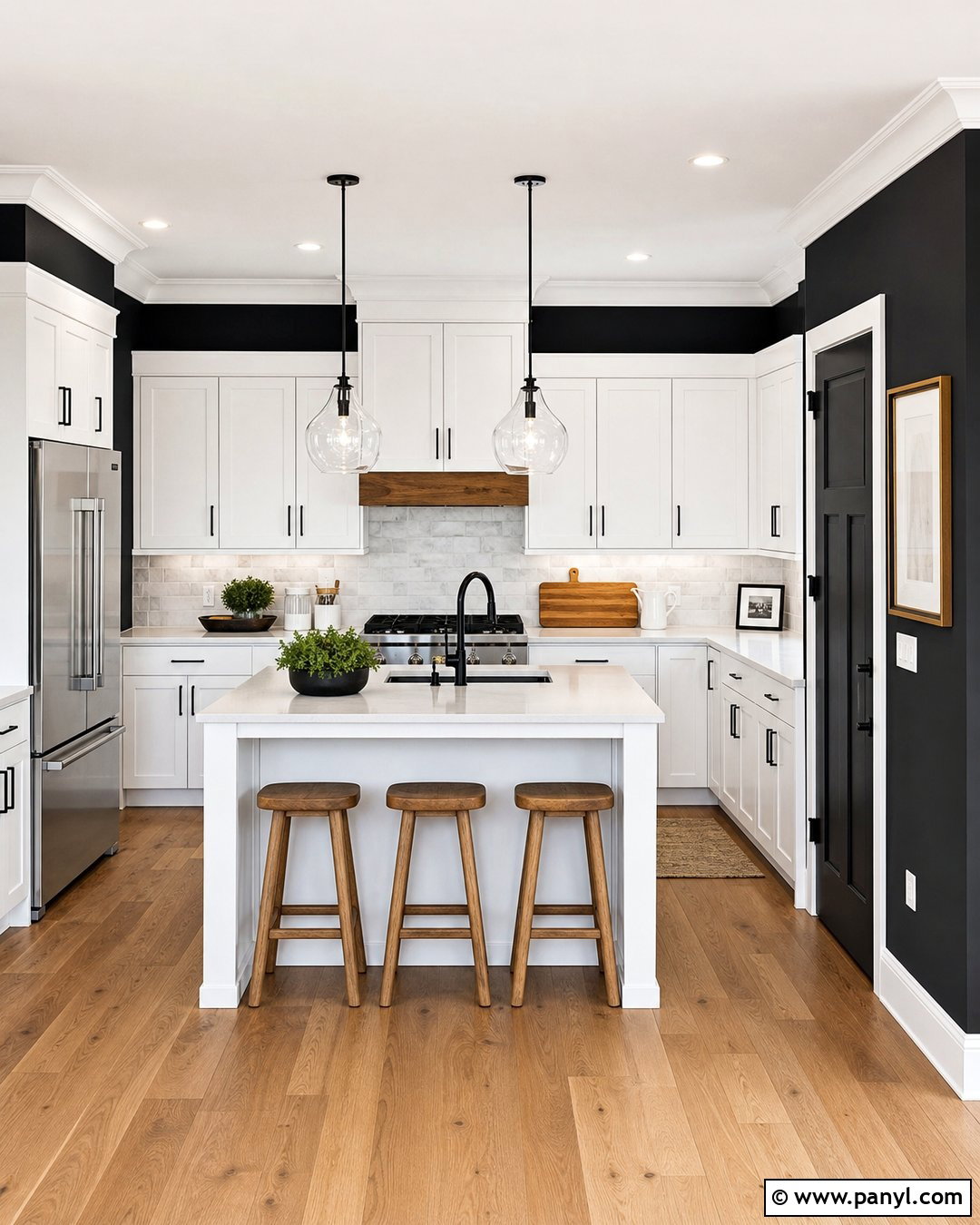 Black Kitchen Walls With White Cabinets - 30 black walls kitchen ideas