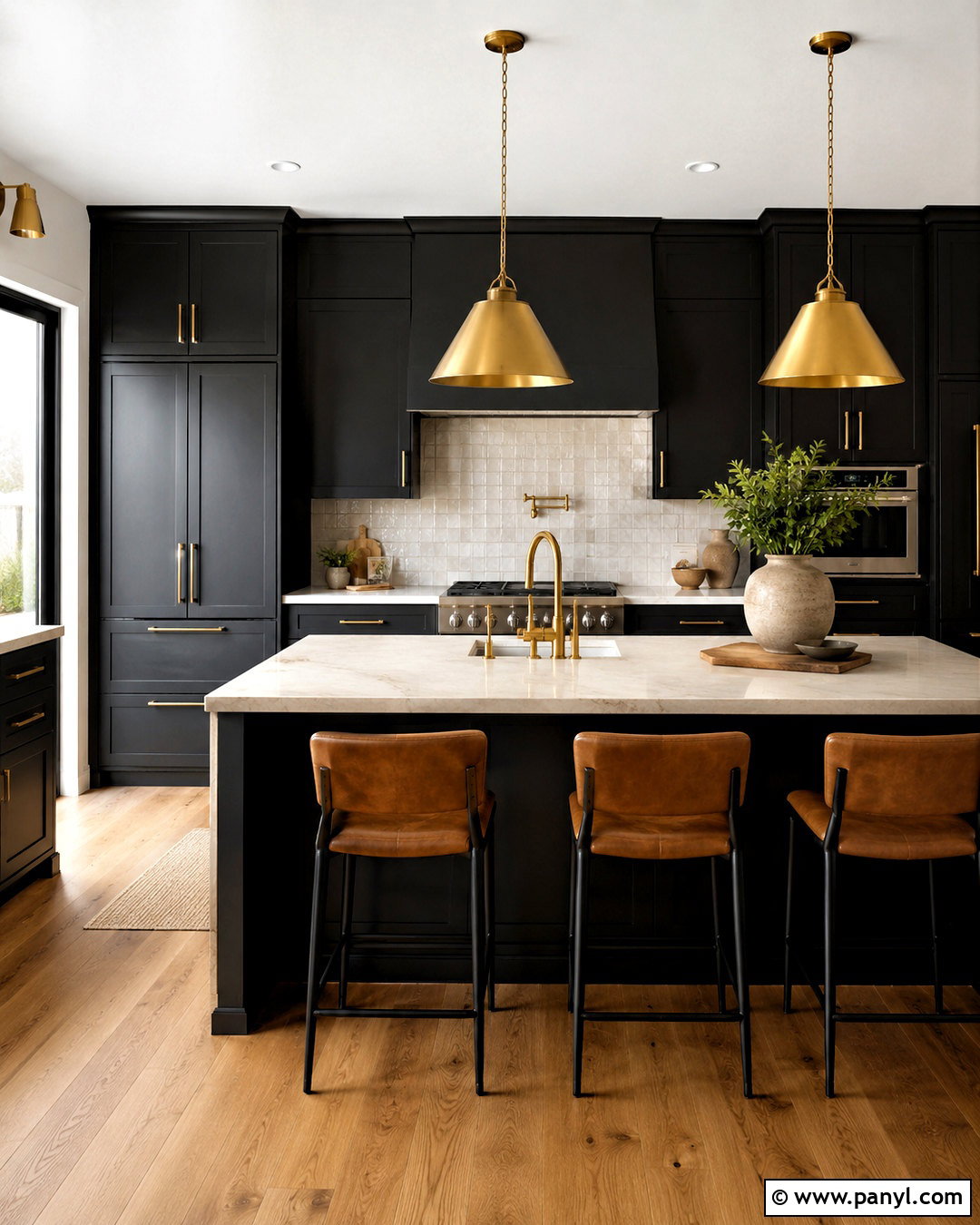 Black Kitchen With Brass Hardware - 20 black kitchen inspiration ideas