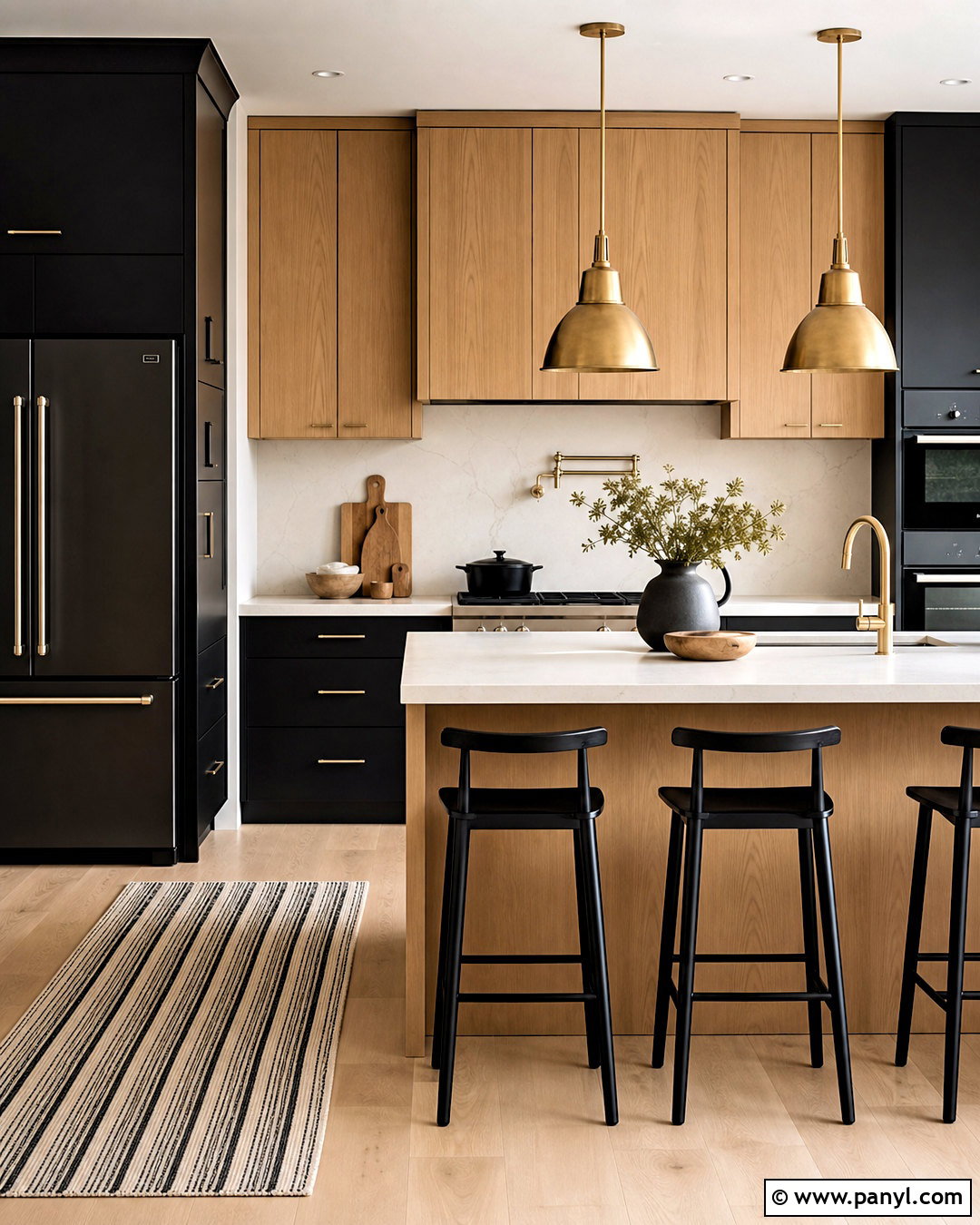 Black Kitchen With Light Oak Cabinets - 20 black room design ideas