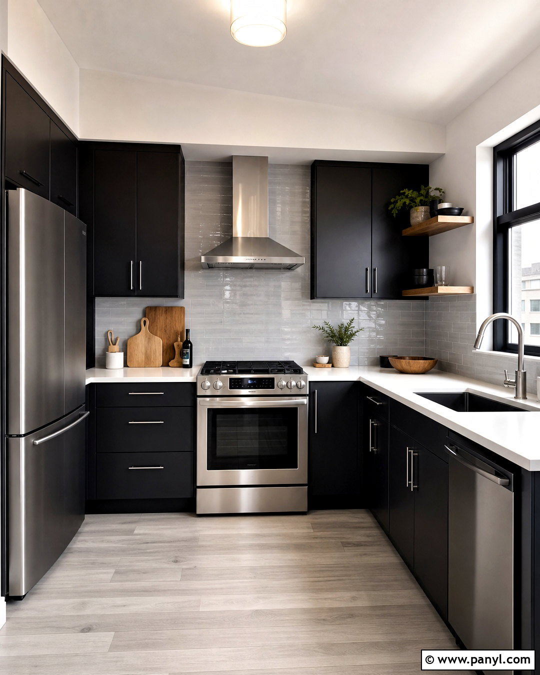 Black Kitchen With Stainless Steel Appliances - 20 small black kitchen ideas