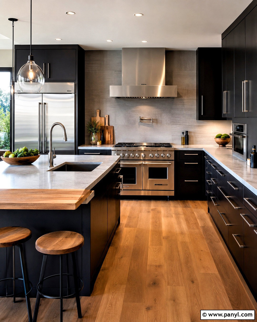 Black Kitchen With Stainless Steel Appliances - 20 black kitchen inspiration ideas