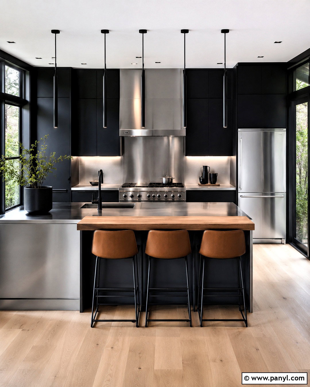 Black Kitchen With Stainless Steel - 20 black kitchen interior ideas