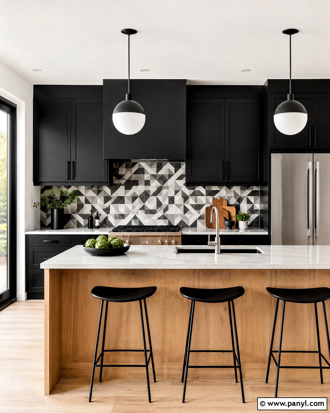 Black Kitchen With Tile Backsplash - 20 black kitchen inspiration ideas