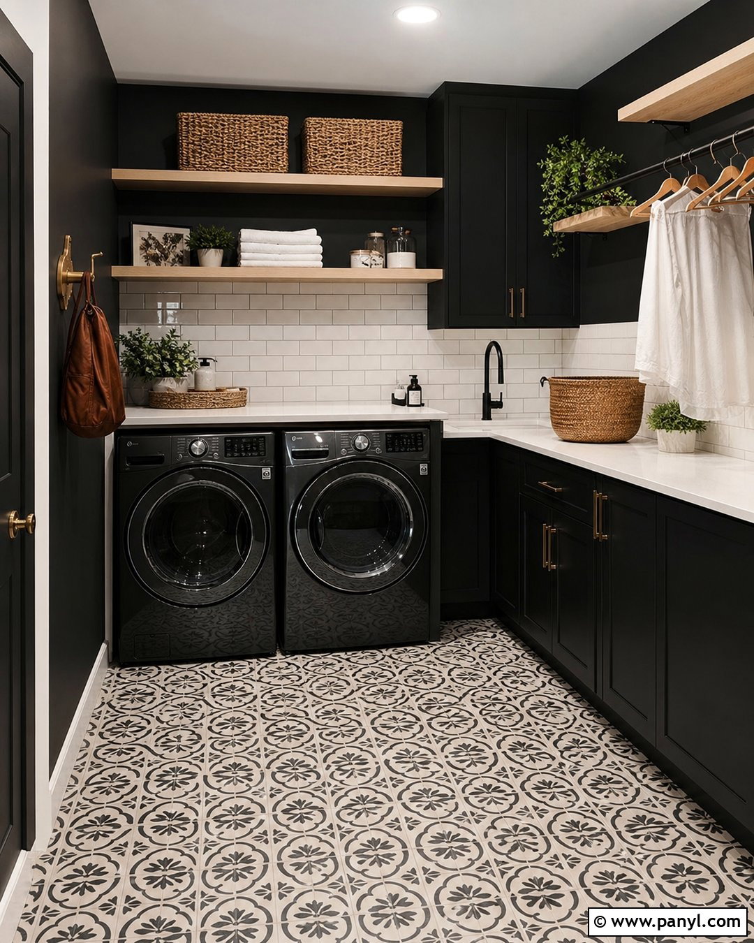 Black Laundry Room - 35 black painted room ideas