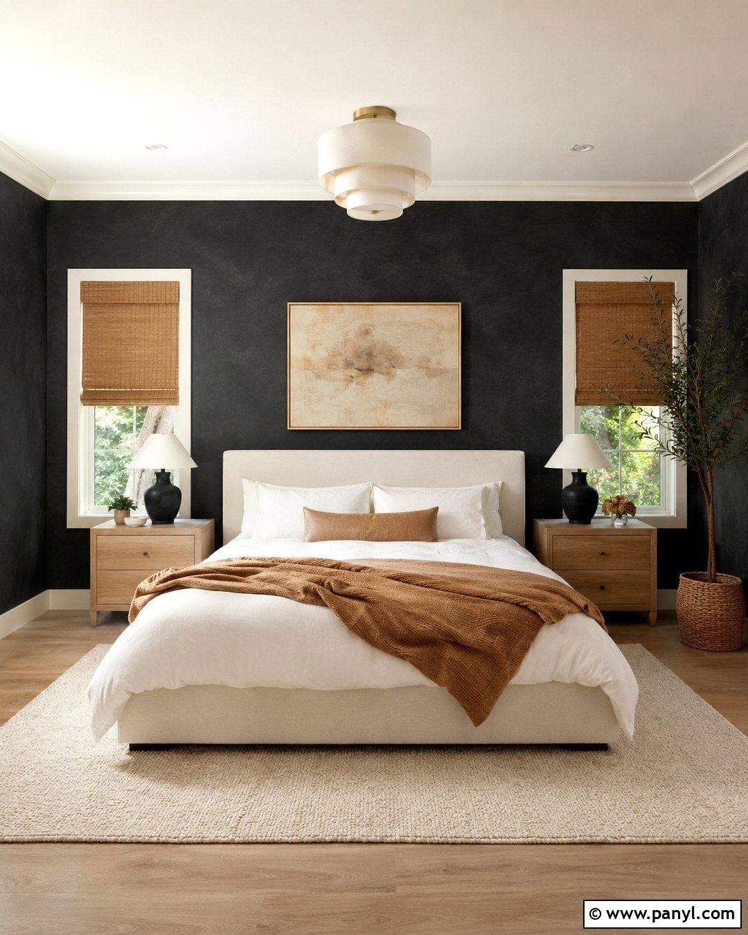 Black Limewash Bedroom - 20 Limewash Dark Wall Ideas