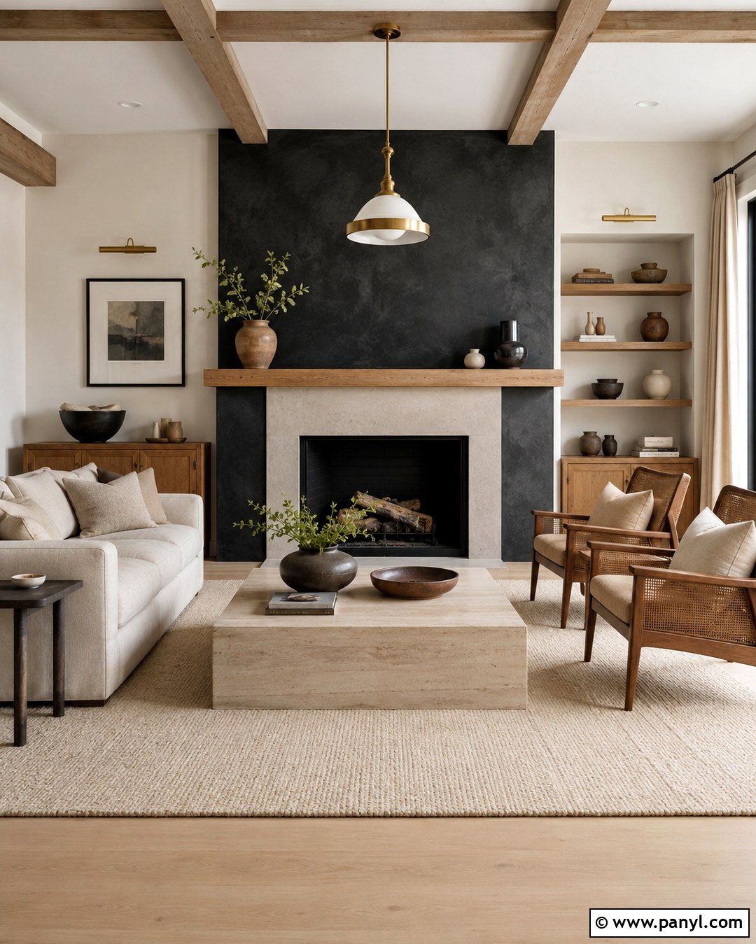 Black Limewash Fireplace Wall - 20 Black Accent Wall Living Room Fireplaces