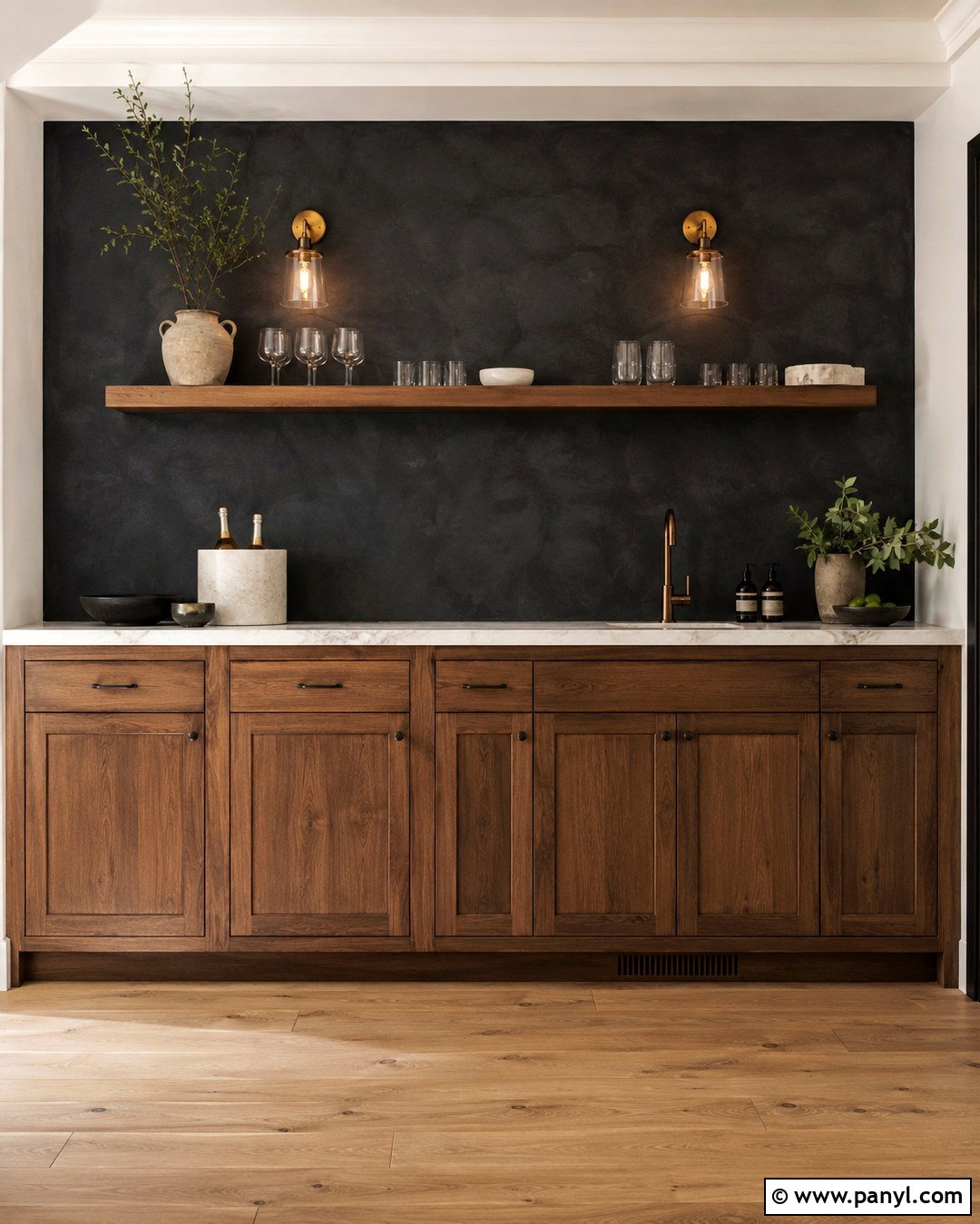 Black Limewash Home Bar Accent Wall - 20 Home Bar Accent Wall Ideas