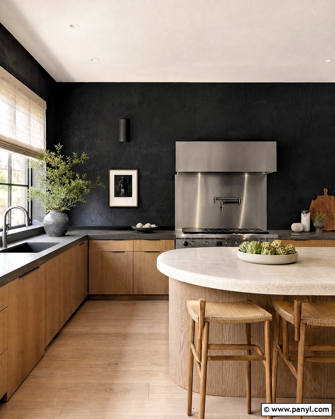 Black Limewash Kitchen Walls - 20 dark kitchen walls