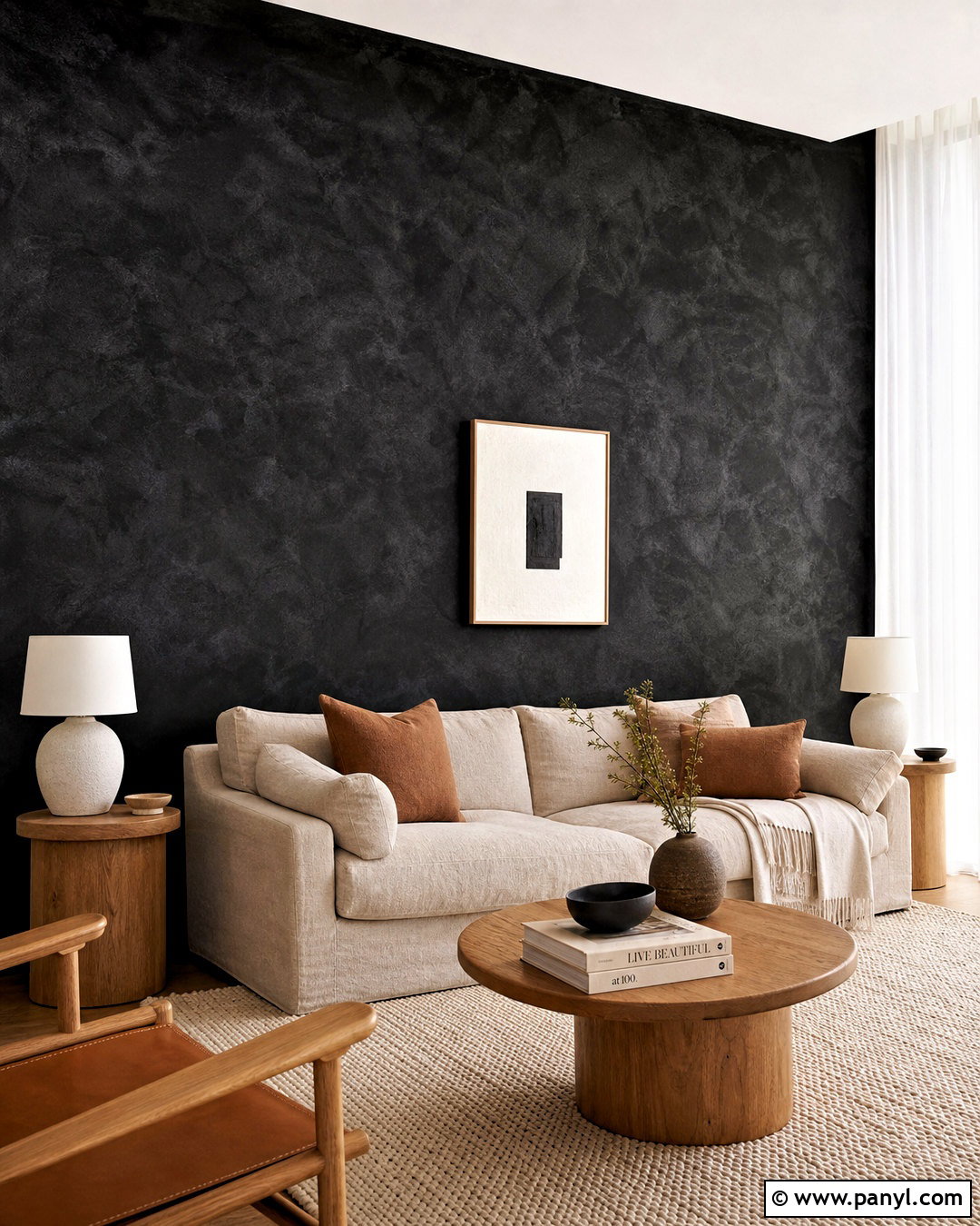 Black Limewash Wall - 20 black statement wall ideas
