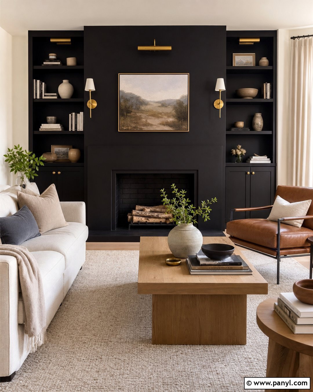Black Living Room Feature Wall - 30 Paint Ideas For Walls Living Room Ideas