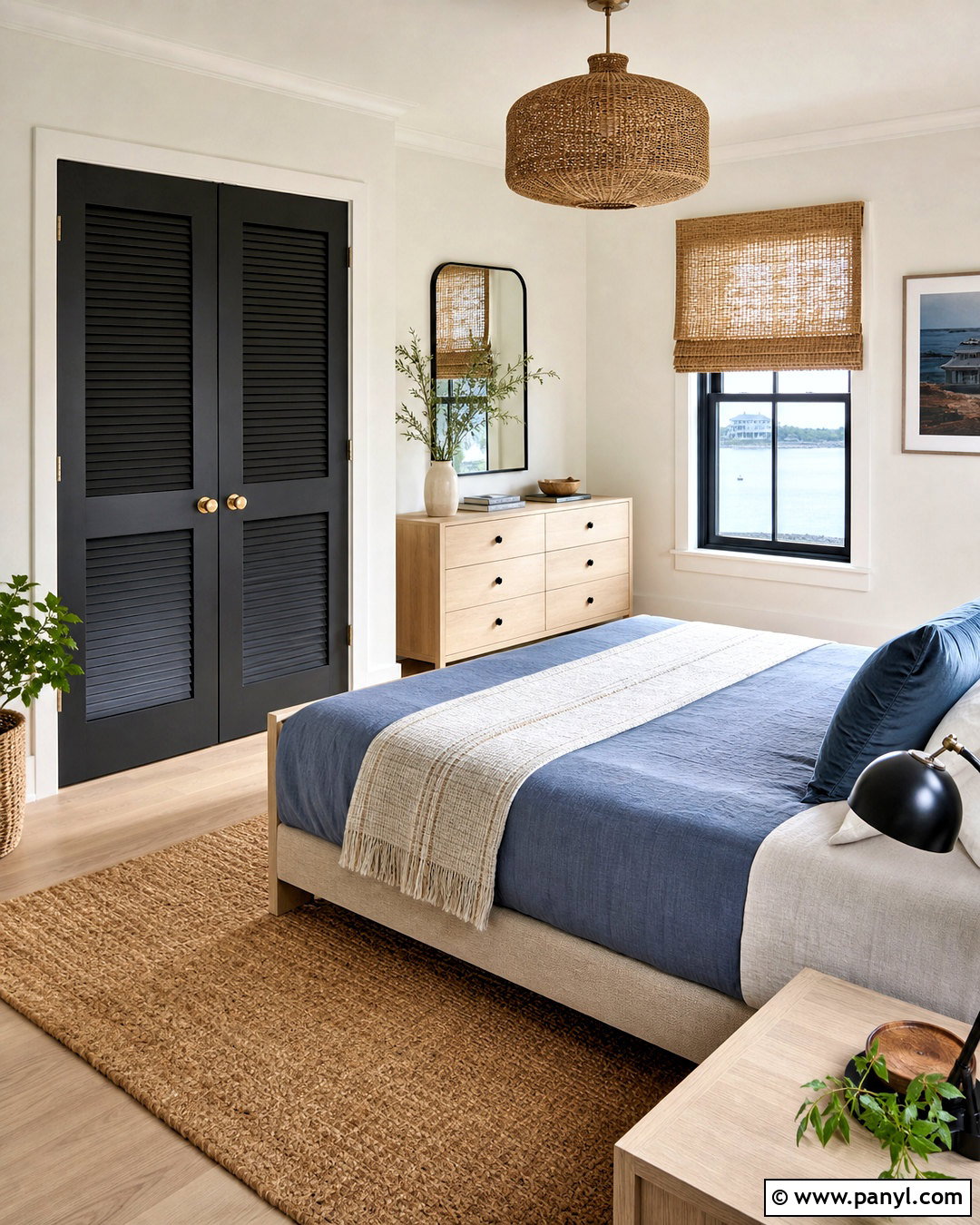 Black Louvered Closet Door - 20 black door interior design ideas