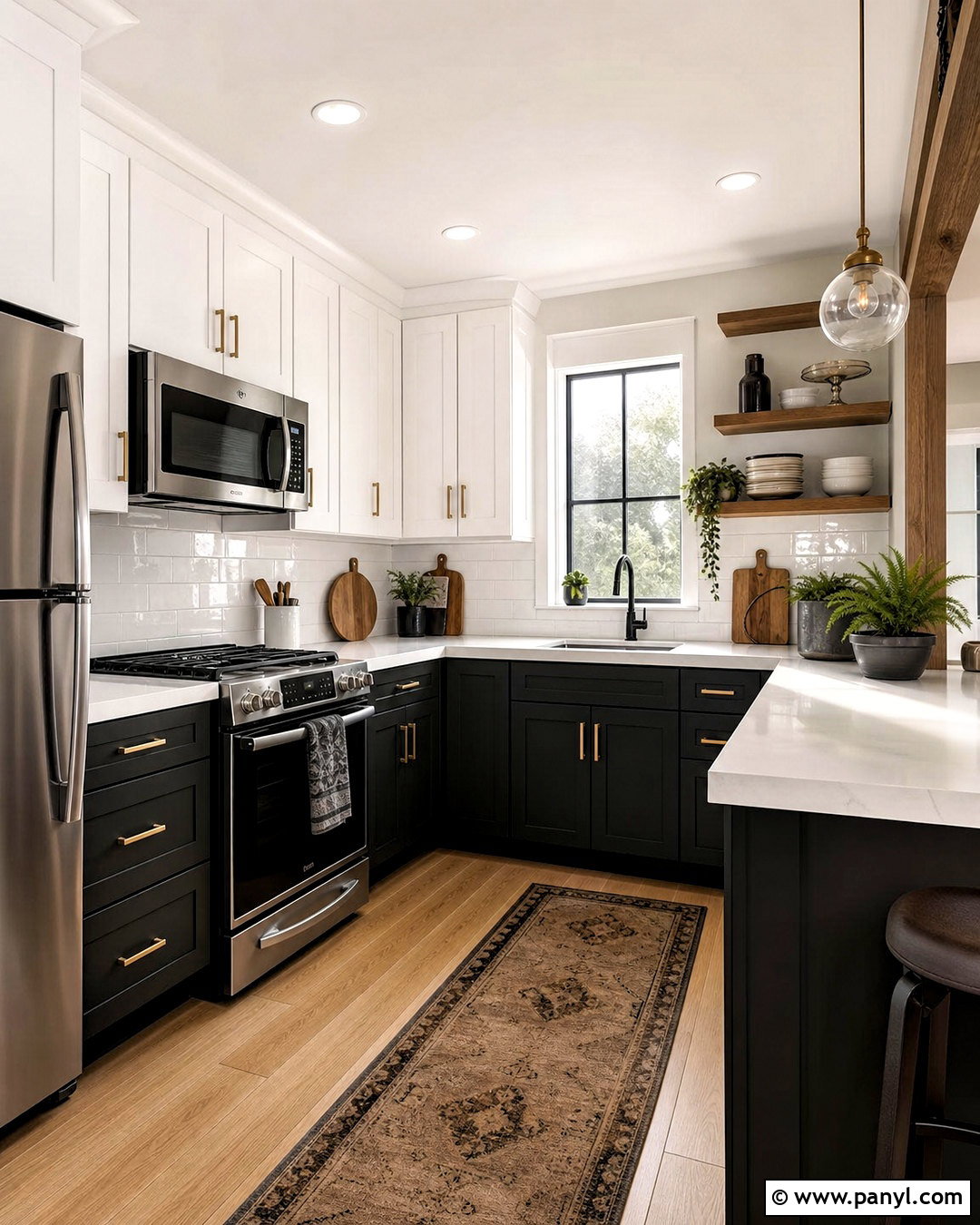 Black Lower Cabinets With White Upper Cabinets - 20 small black kitchen ideas