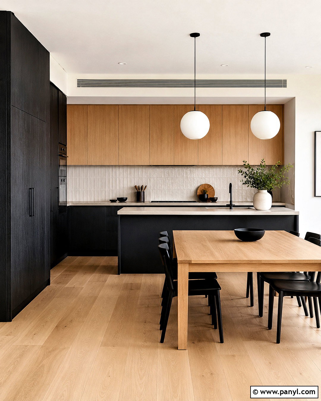 Black Lower Cabinets With Wood Upper Cabinets - 20 black wood kitchen ideas