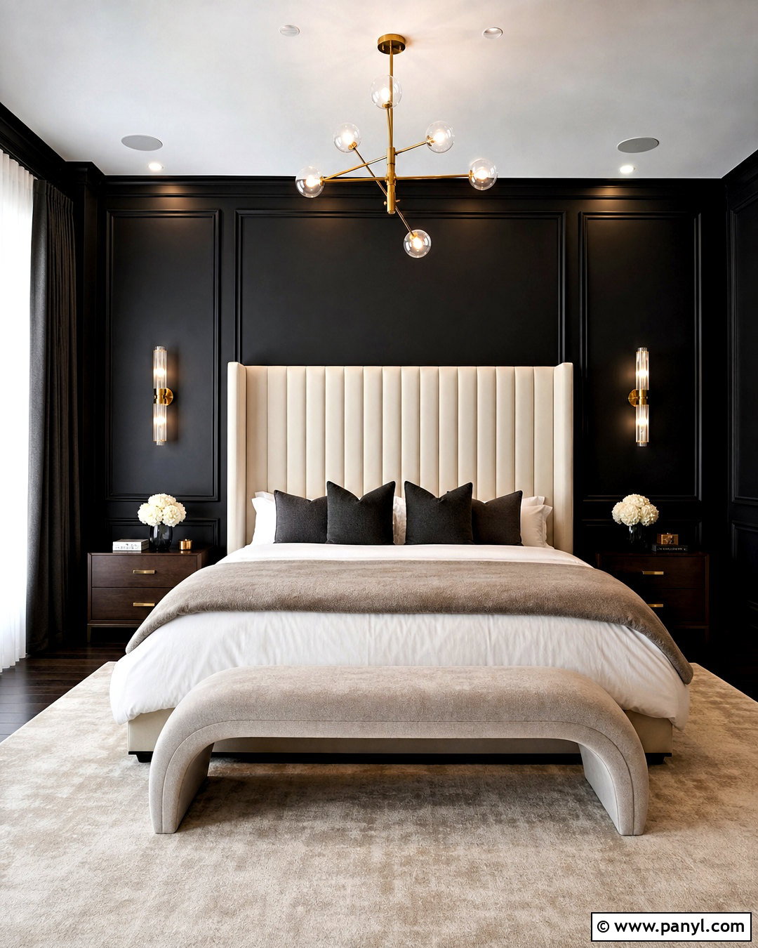 Black Luxury Bedroom - 20 black painted bedroom ideas