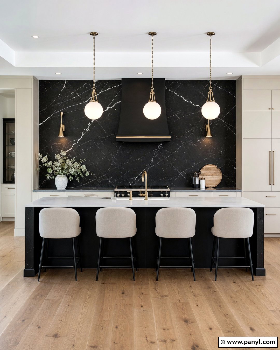 Black Marble Accent Wall Kitchen - 30 black accent wall kitchen ideas