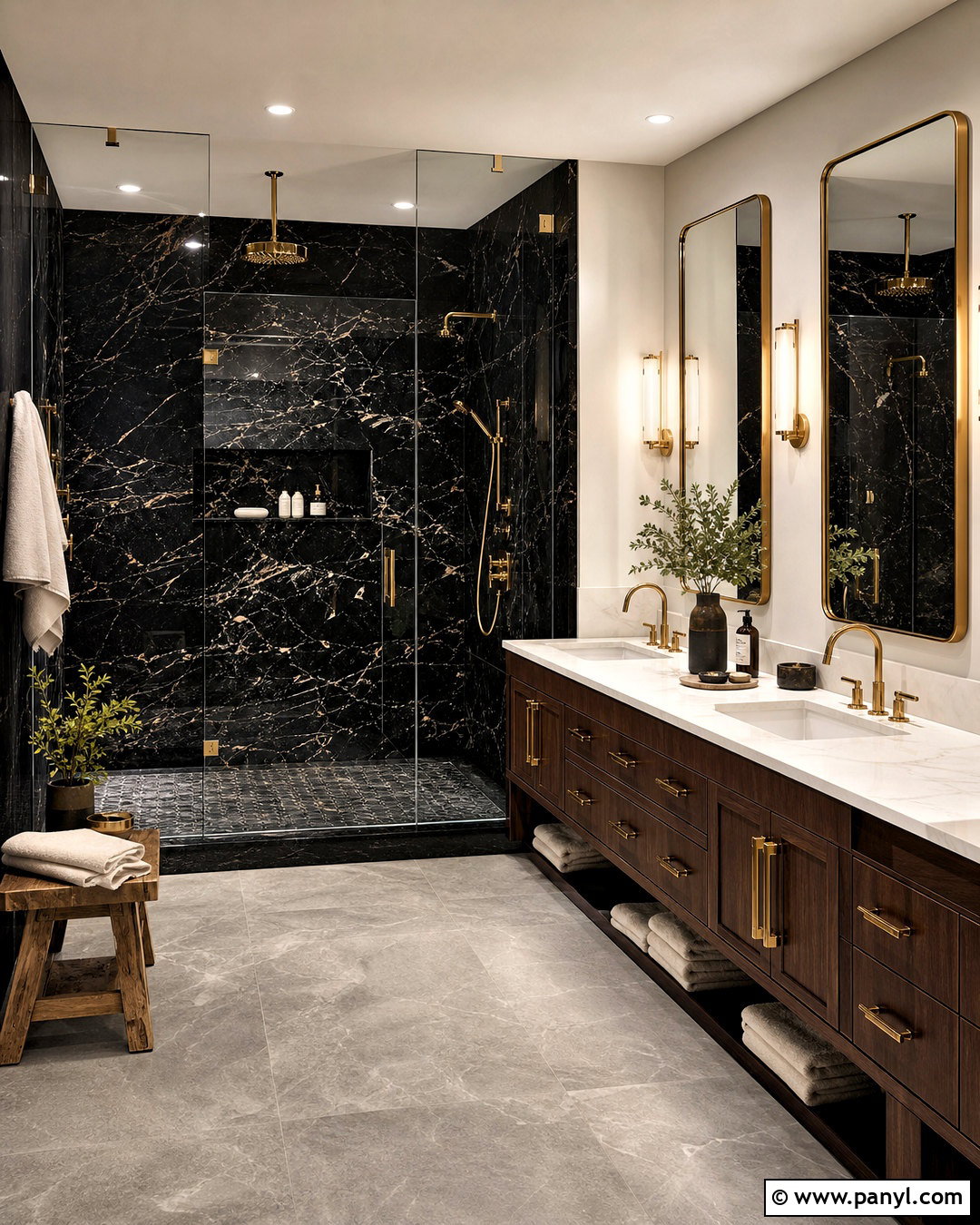 Black Marble Bathroom - 20 black bathroom design ideas