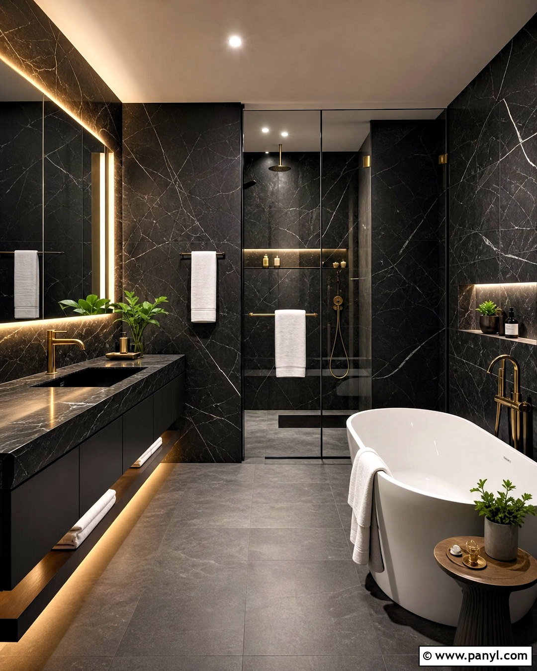 Black Marble Bathroom - 20 dark bathroom ideas modern ideas