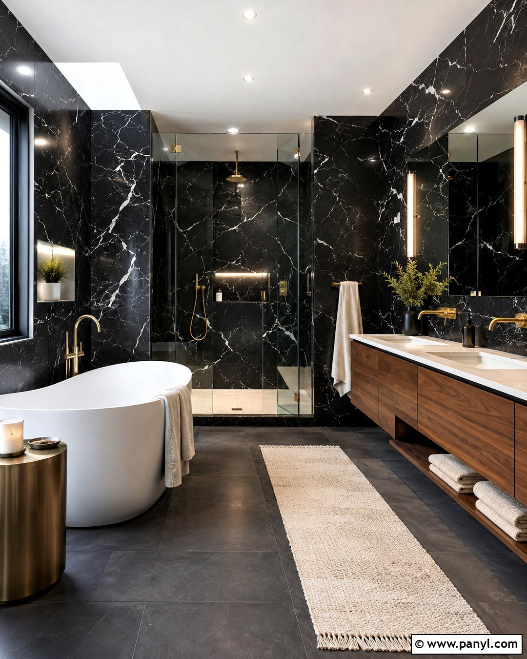 Black Marble Bathroom - 20 modern black bathroom ideas