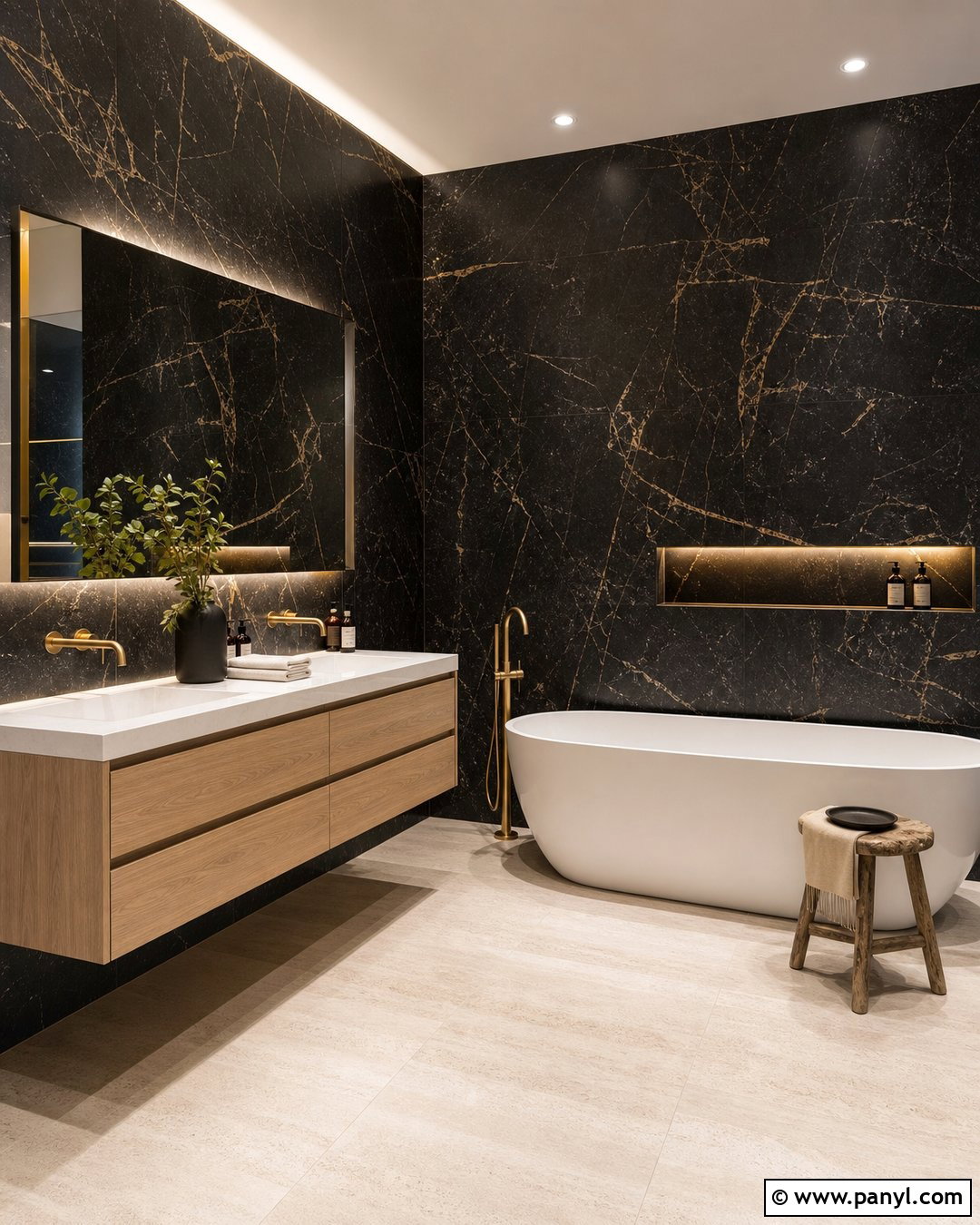 Black Marble Bathroom Walls - 35 black bathroom walls