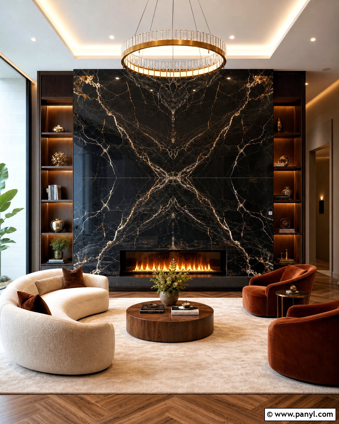 Black Marble Fireplace Wall - 20 dark fireplace wall ideas