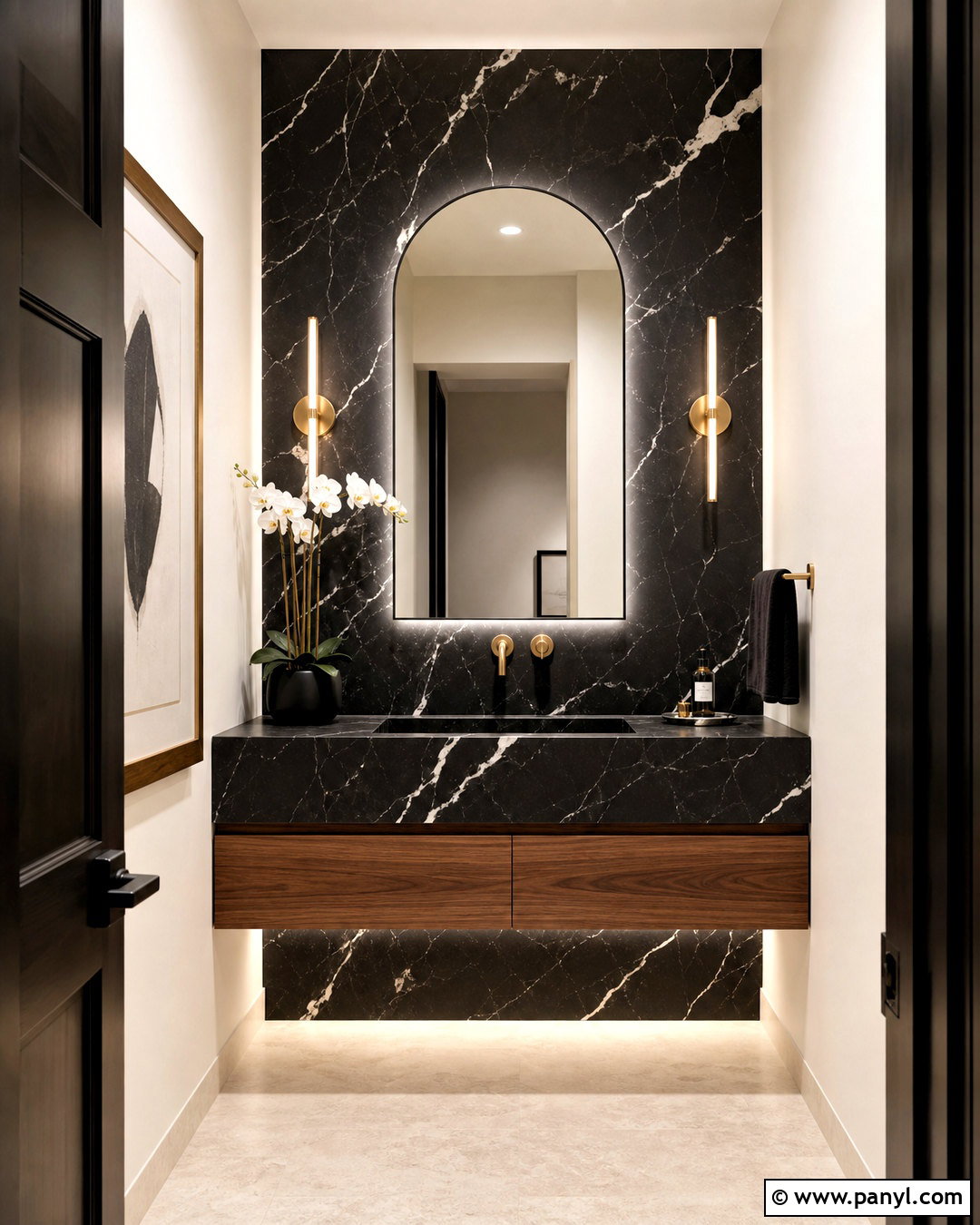 Black Marble Half Bathroom - 20 black half bathroom ideas