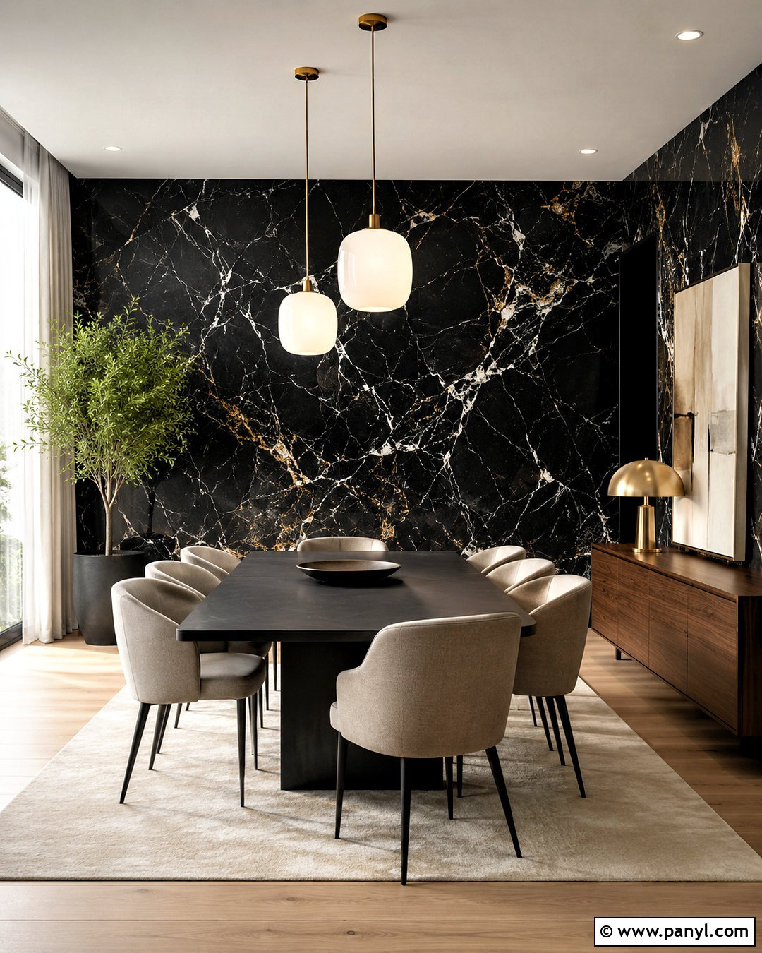 Black Marble Sparkly Wallpaper Dining Room - 20 black sparkly wallpaper ideas