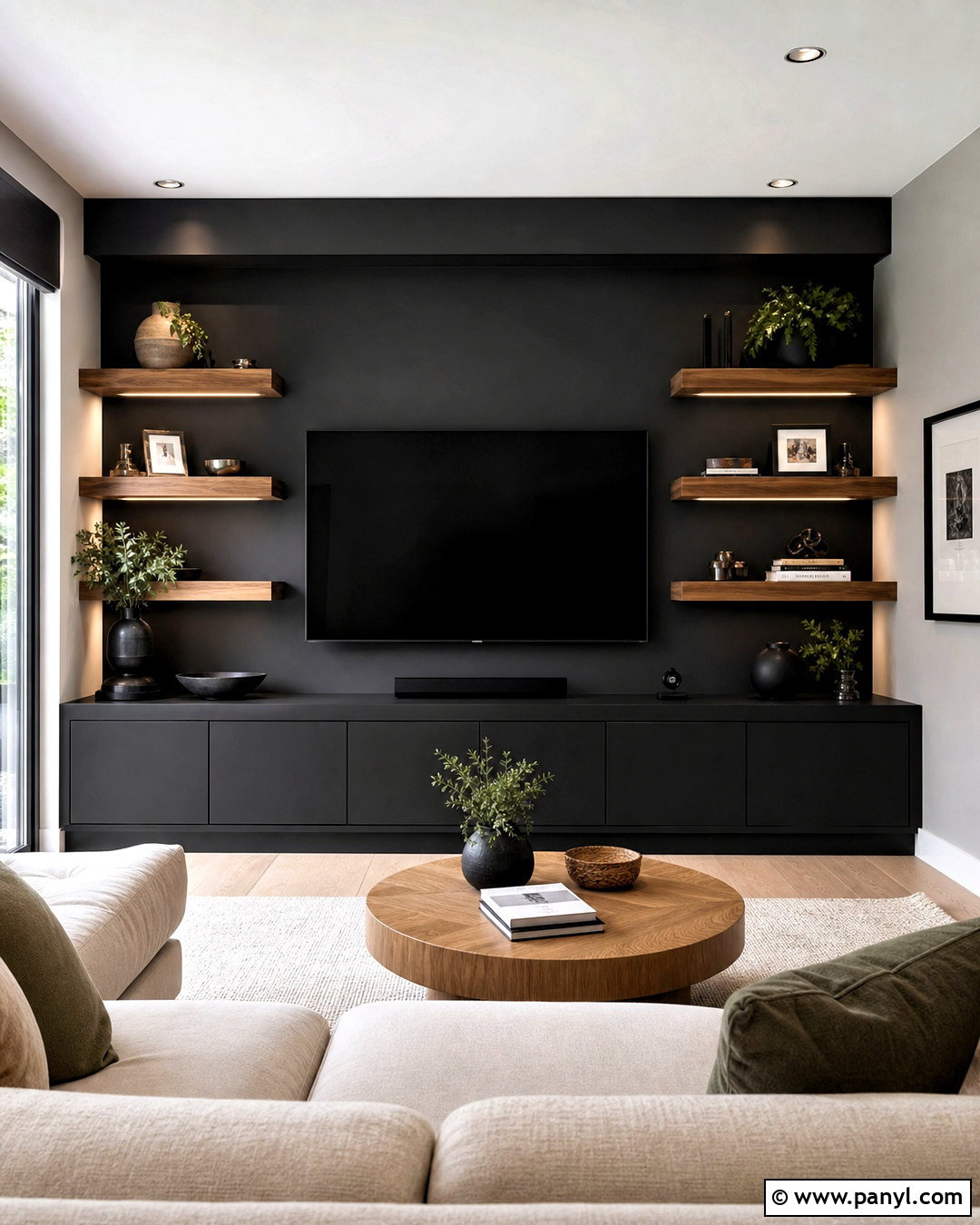 Black Media Feature Wall - 20 modern feature wall ideas