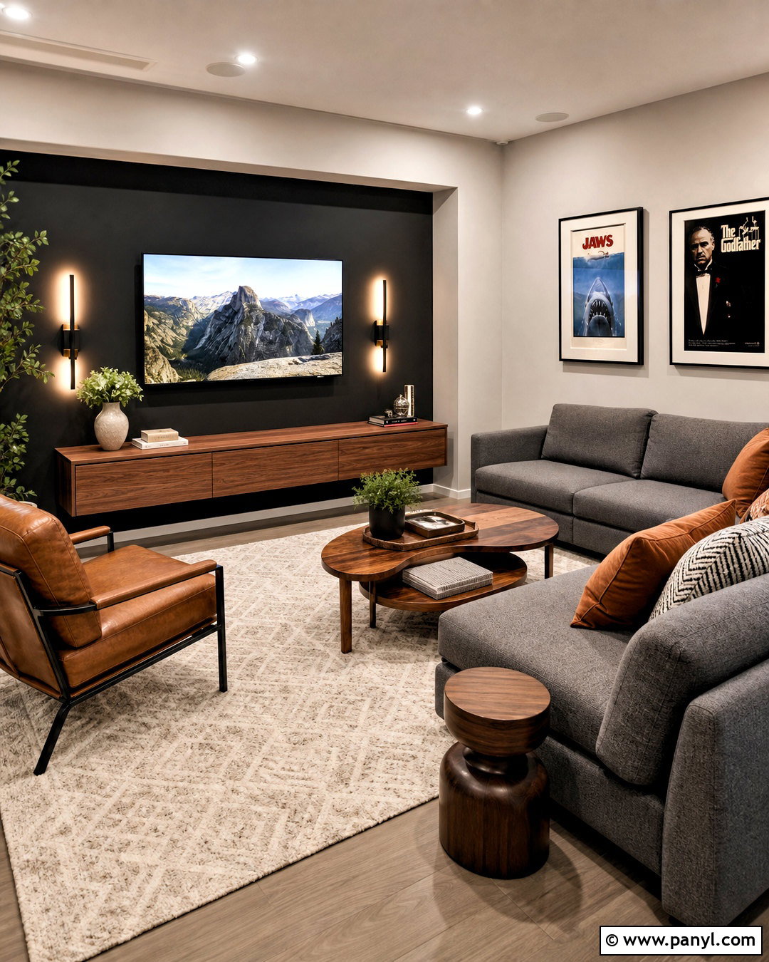 Black Media Room Accent Wall - 20 room accent wall ideas