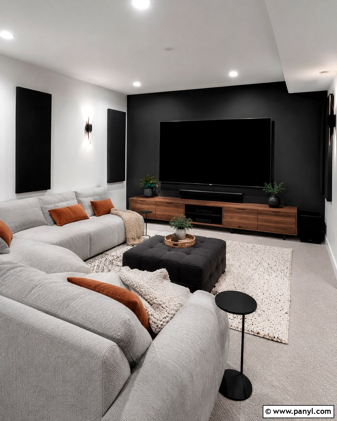 Black Media Room Wall - 20 White Room With One Black Wall Ideas