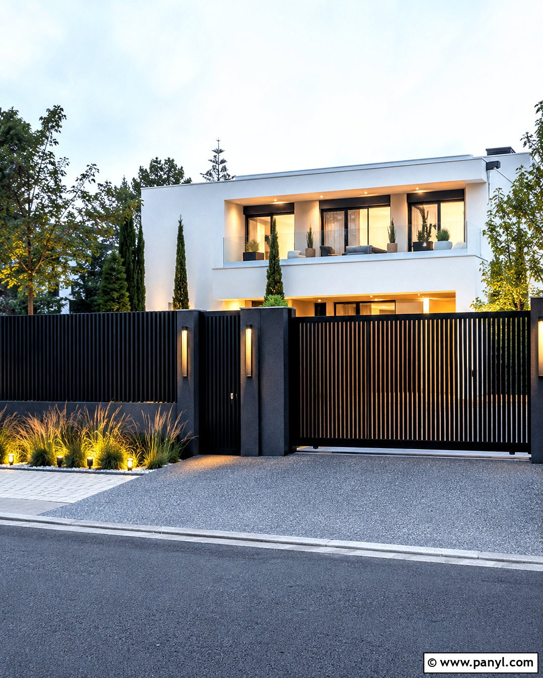Black Metal Slat Compound Wall - 20 compound wall design exterior modern ideas