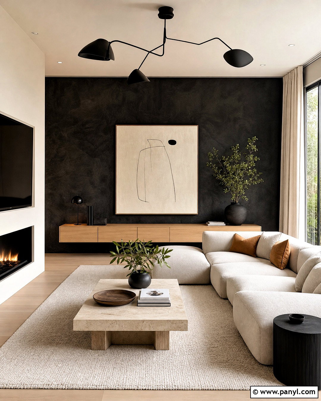 Black Modern Lime Wash Accent Wall - 20 lime wash accent wall ideas
