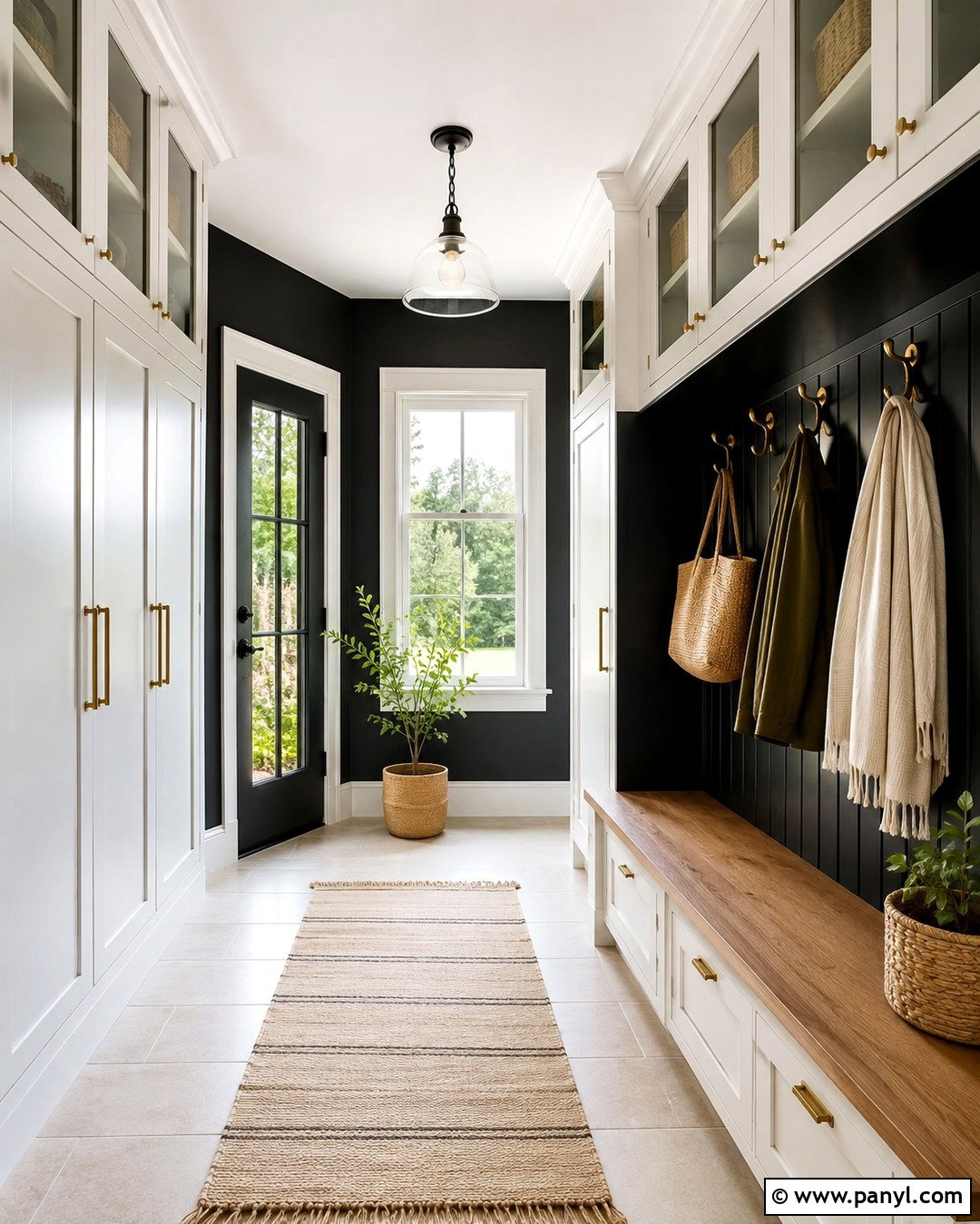 Black Mudroom Walls - 20 Dark Mudroom Wall Colors