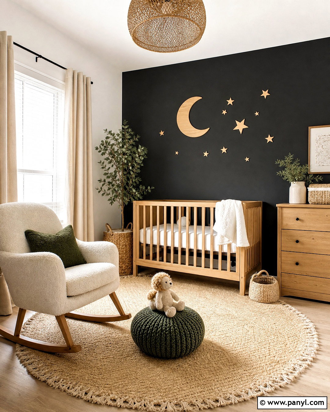 Black Nursery Wall - 20 black statement wall ideas