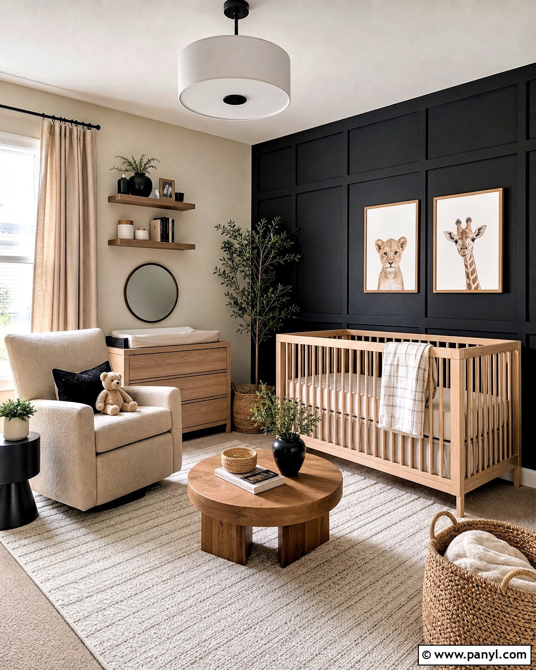Black Nursery With Soft Neutral Decor - 20 black room design ideas